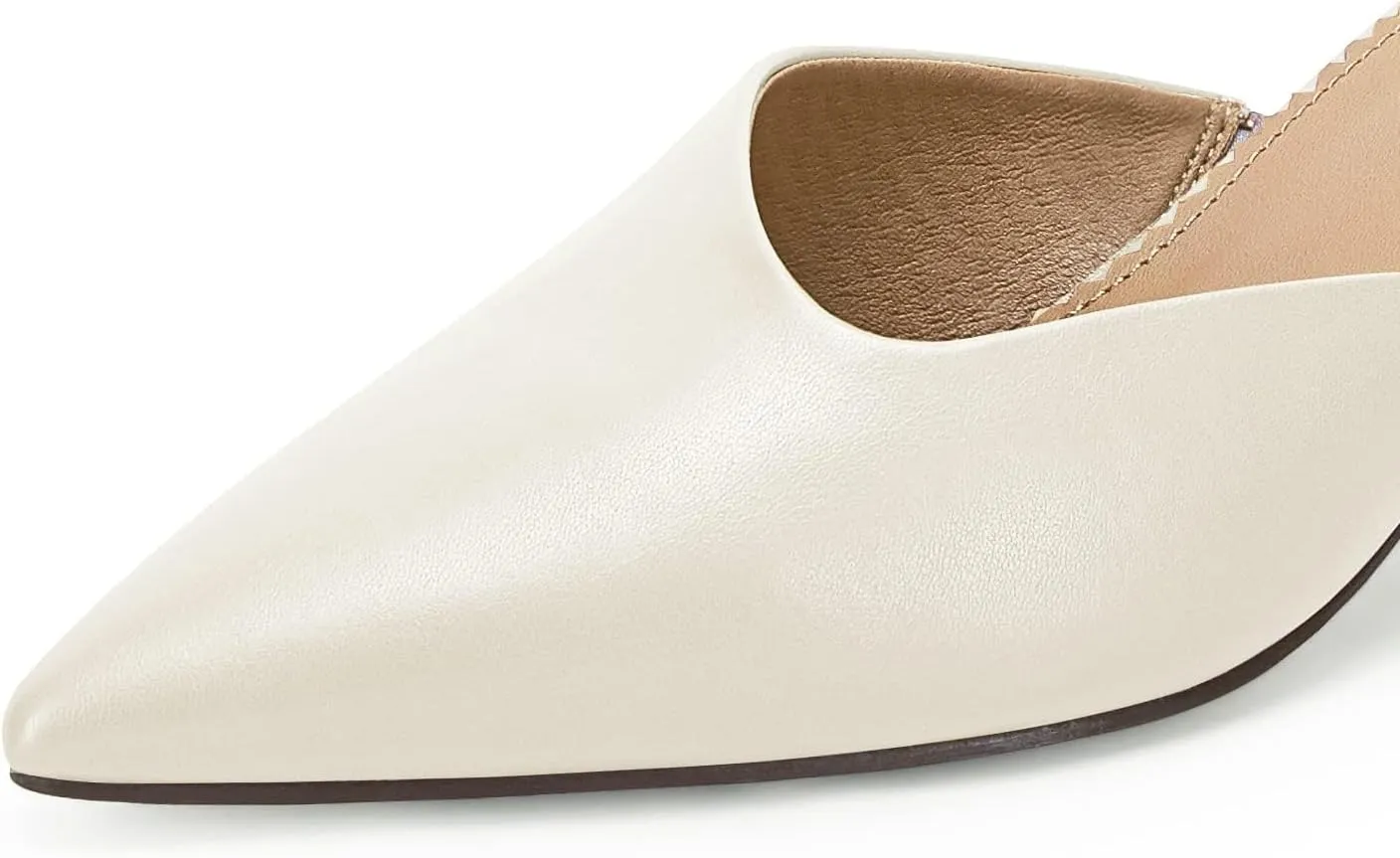 Coutgo Womens Pointed Toe V Cut Mules Chunky Block Heels Slip On Clogs Fashion Office Slides Shoes
