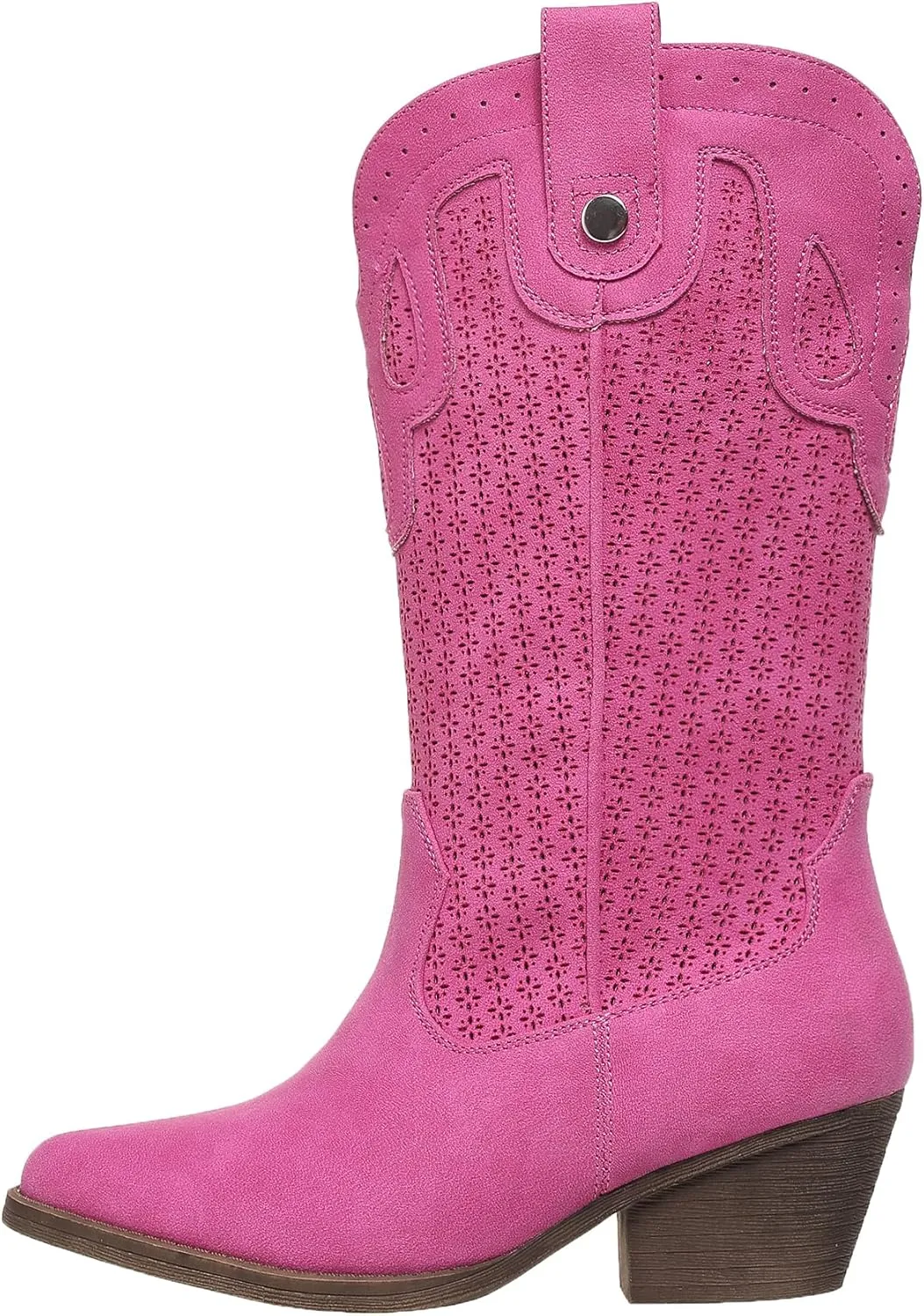 Cowboy Boots for Women Cowgirl Western Boots Pointed Toe Low Heel Girls Ladies Chunky Heeled Wide Calf Boot for Casual Dressy