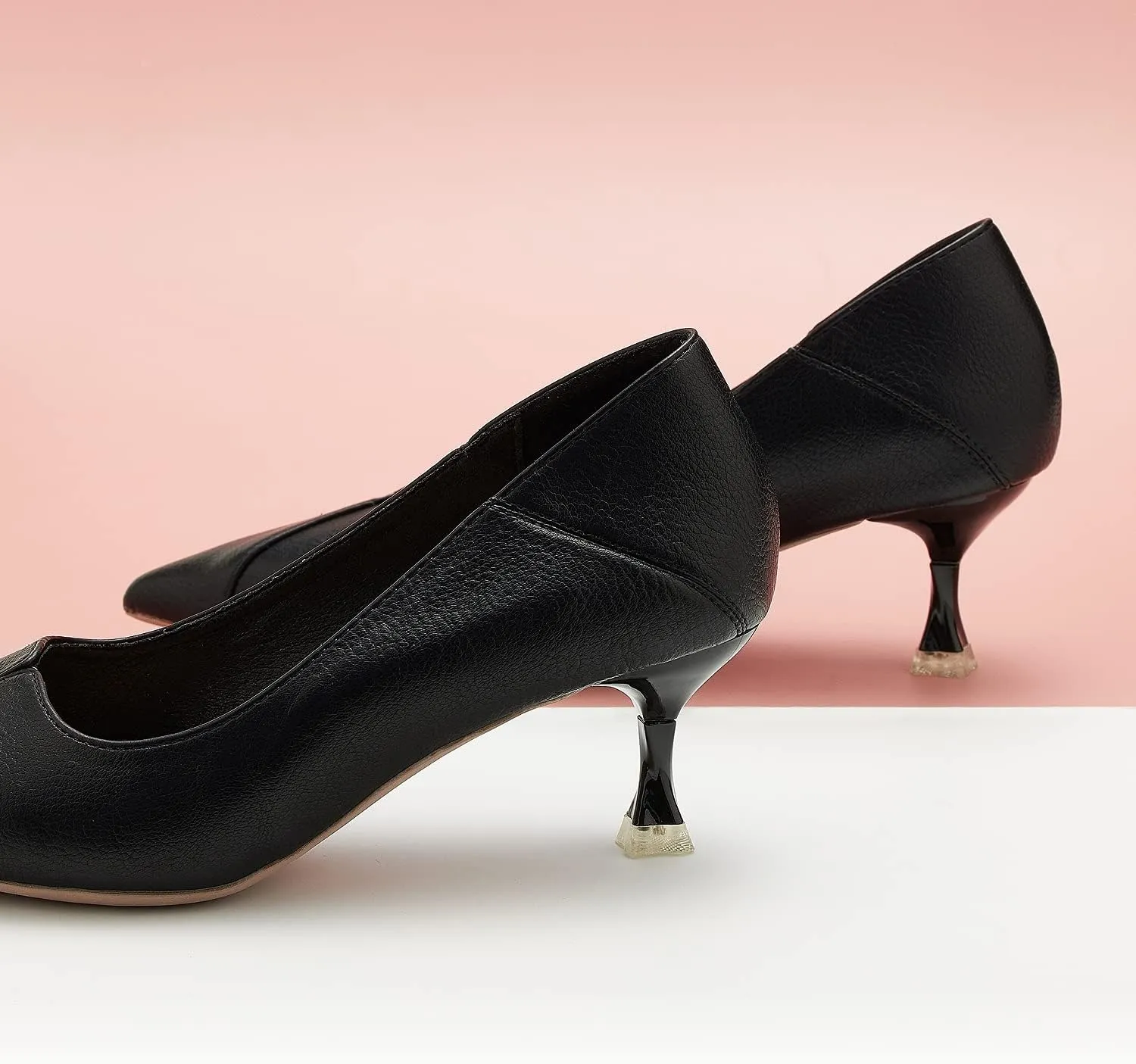 C.Paravano Pointy Kitten Heels Wedding Shoes Dressy Low Heel Work Casual Heels Flight Attendant Heels Mules Heels Women Pump for Office Wear
