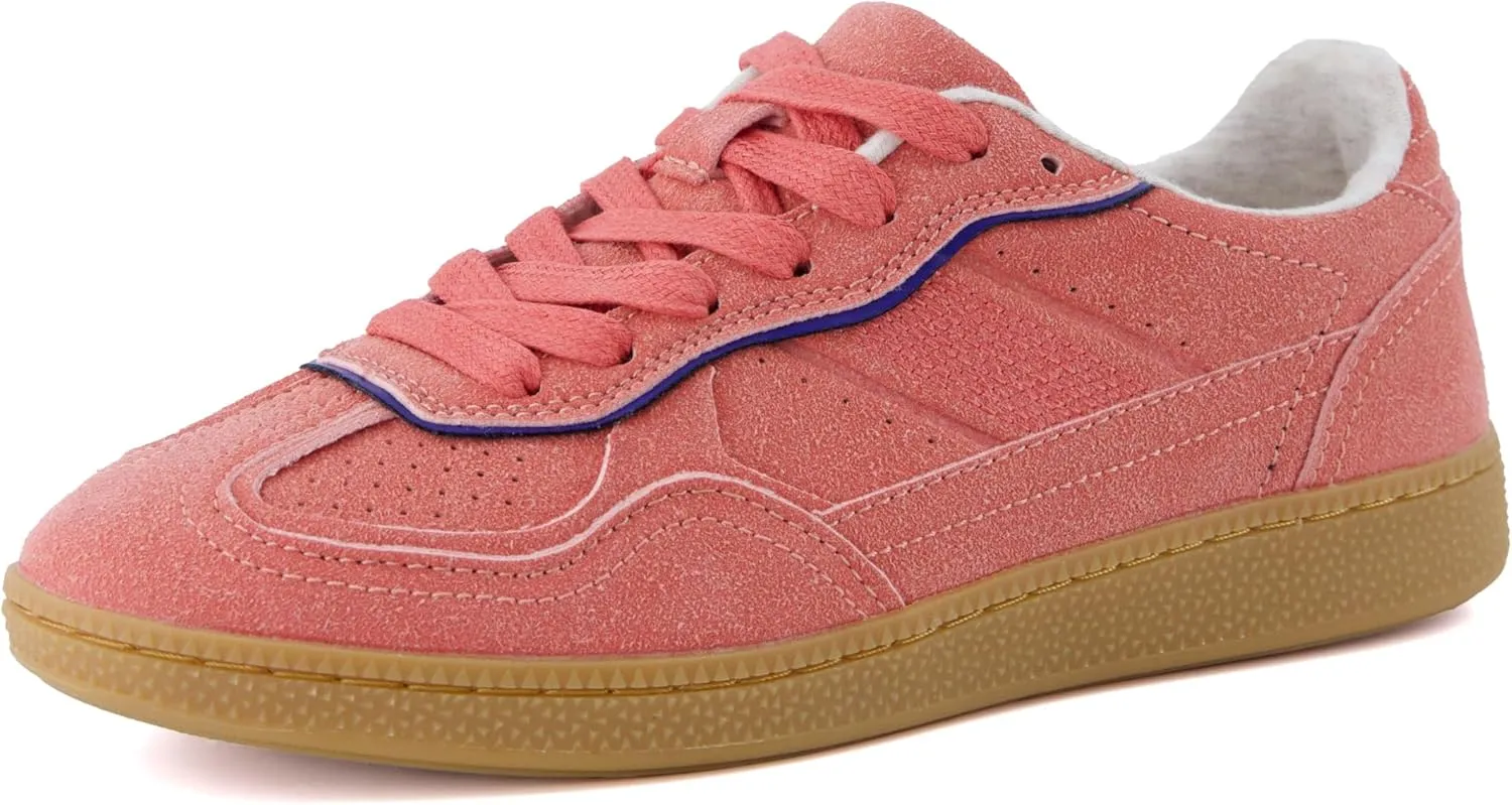 CUSHIONAIRE Bettina Women's Retro Sneaker with Cushioned Insole and Durable Gum Sole