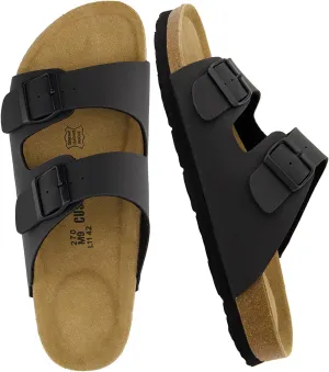 CUSHIONAIRE Men's Lane Cork Footbed Sandal with  Comfort, Arch Support, Adjustable Straps - Comfortable Slide Sandals for Walking, Casual Summer Footwear