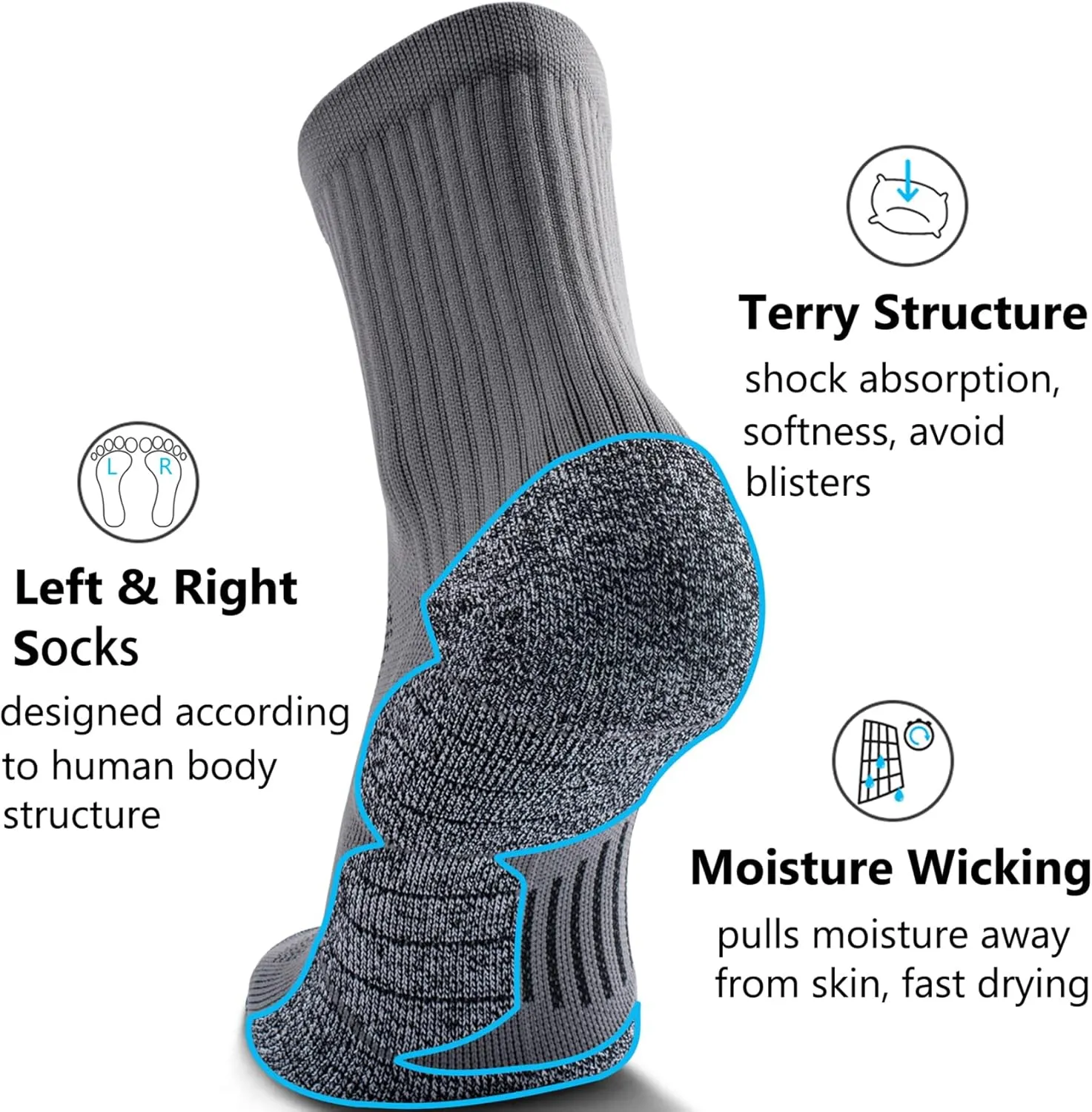 CWVLC Cushioned Compression Sport Quarter Socks for Men Women Youth