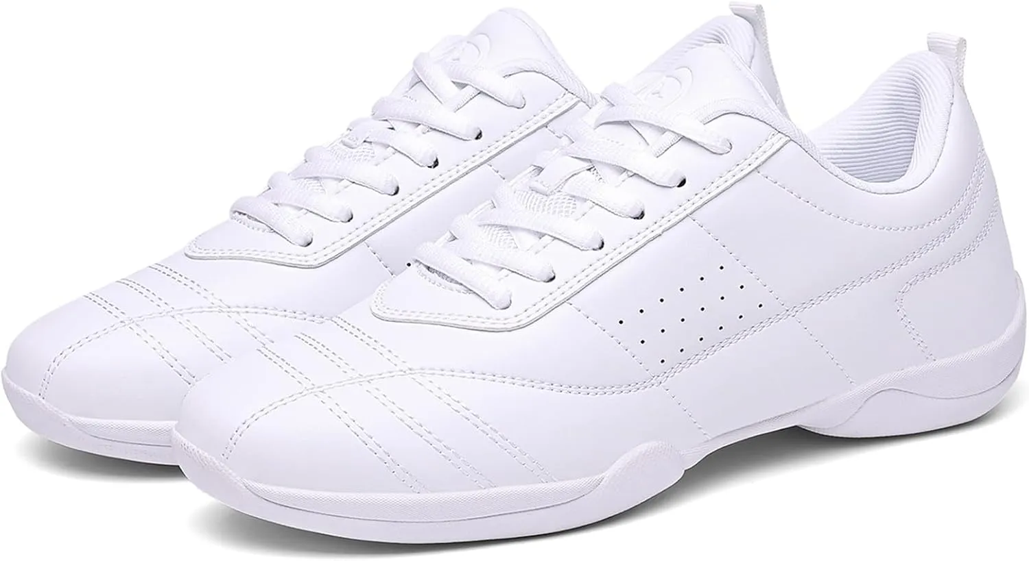 DADAWEN Adult & Youth Cheer Shoes Girls White Cheerleading Shoes for Women Dance Shoes Athletic Sport Training Tennis Breathable Competition Cheer Sneakers
