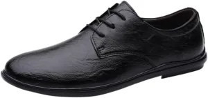 Daily Lightweight Lace Up Loafers Classic Anti-Slip Low Top Walking Shoes Men's Comfy Casual Driving Flats