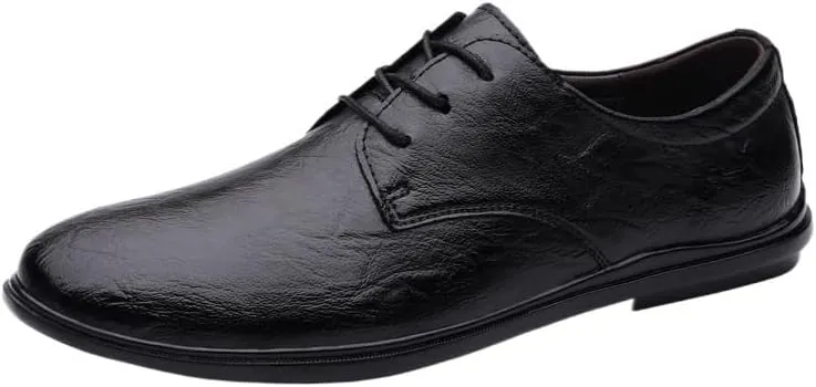 Daily Lightweight Lace Up Loafers Classic Anti-Slip Low Top Walking Shoes Men's Comfy Casual Driving Flats