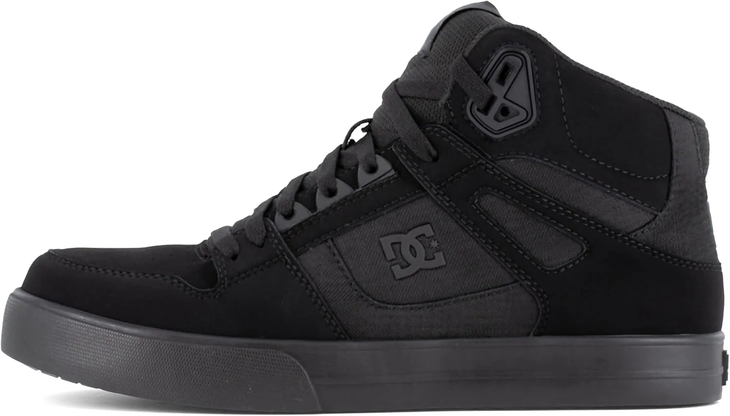 DC Men's Pure Work Black and Dark Gray Composite Toe Boots Construction Shoe