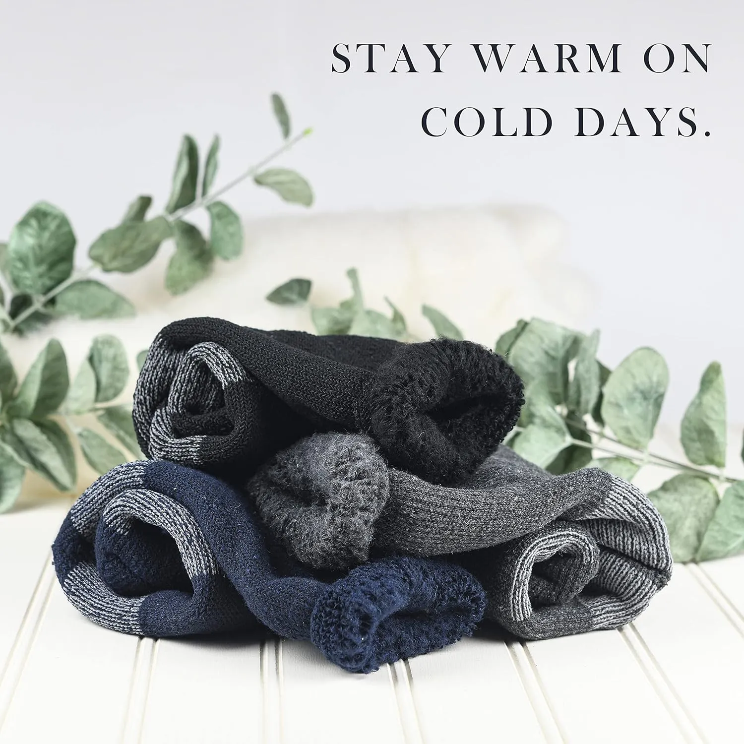 Debra Weitzner Warm Thermal Socks for Men and Women Extreme Cold Weather Winter Wear Insulated Heavy Boot Socks 2 Pairs