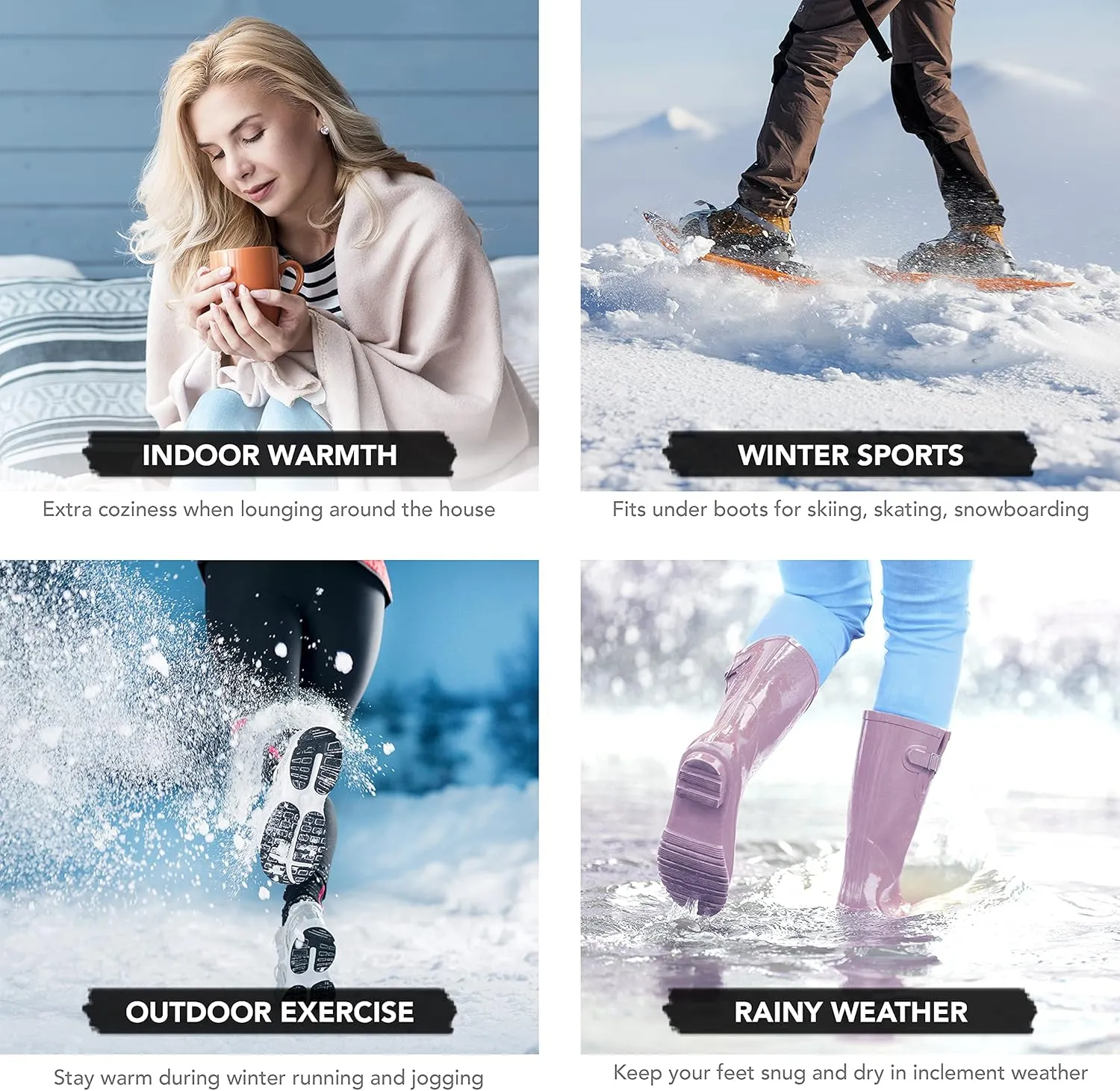 Debra Weitzner Warm Thermal Socks for Men and Women Extreme Cold Weather Winter Wear Insulated Heavy Boot Socks 2 Pairs