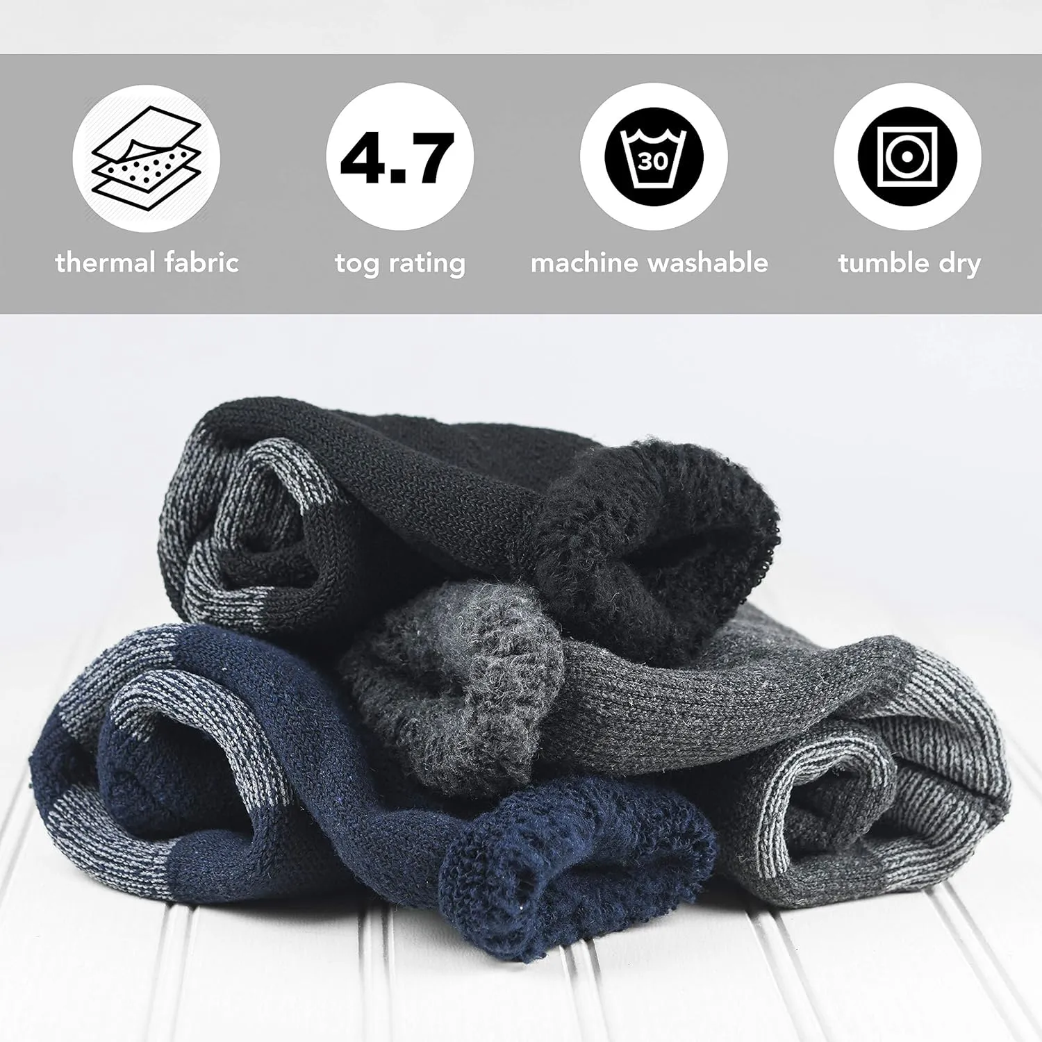 Debra Weitzner Warm Thermal Socks for Men and Women Extreme Cold Weather Winter Wear Insulated Heavy Boot Socks 2 Pairs