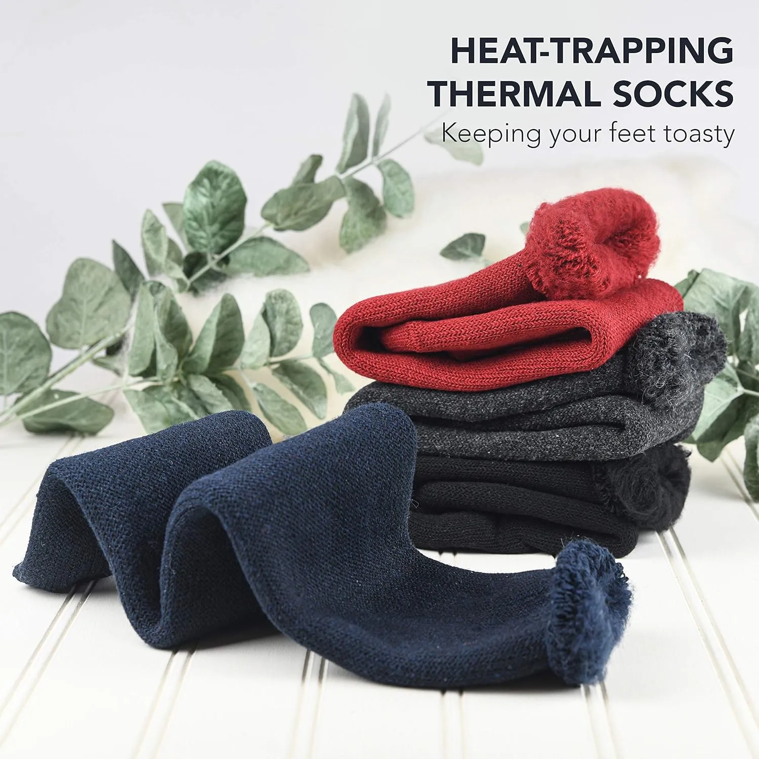 Debra Weitzner Warm Thermal Socks for Men and Women Extreme Cold Weather Winter Wear Insulated Heavy Boot Socks 2 Pairs