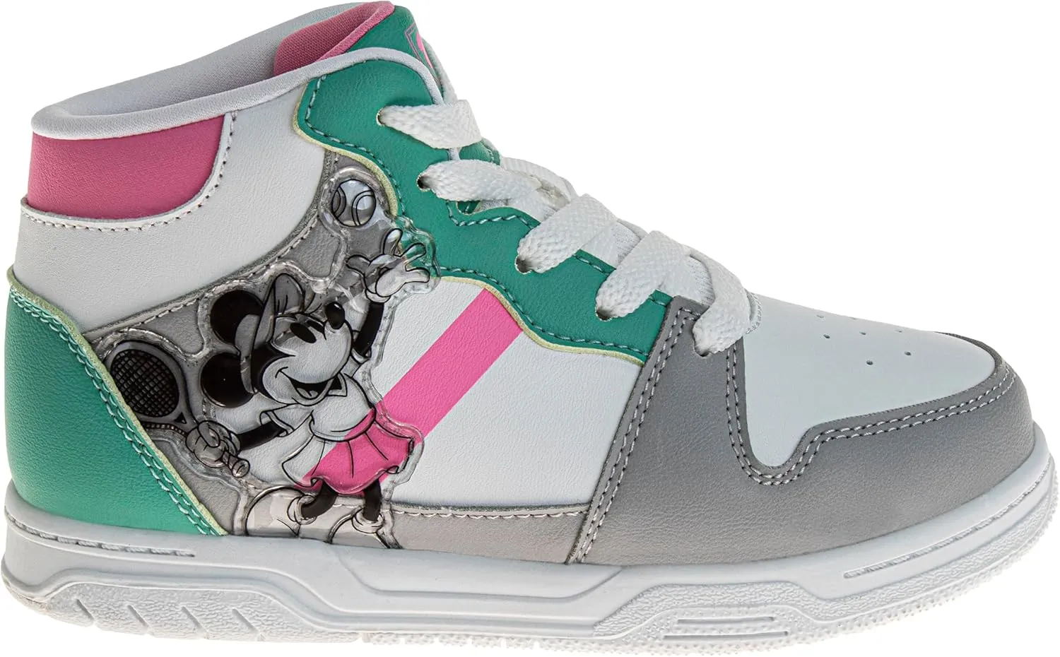 Disney Minnie Mouse High Top Sneakers for Girls - Kids Sneaker Ankle Hightops Lightweight Athletic Breathable Casual Shoes (Size Little Kid - Big Kid)