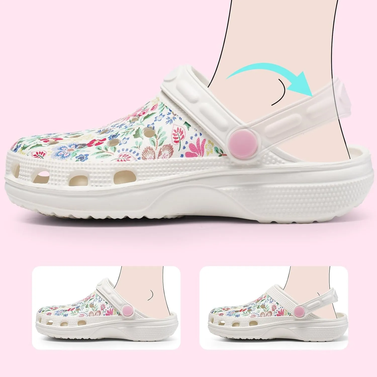 Dodow Kids Girls Clogs Garden Sandals Boys Classic Closed Toe Shoes Slides Toddler Slip on Water Shower Beach Pool Slippers