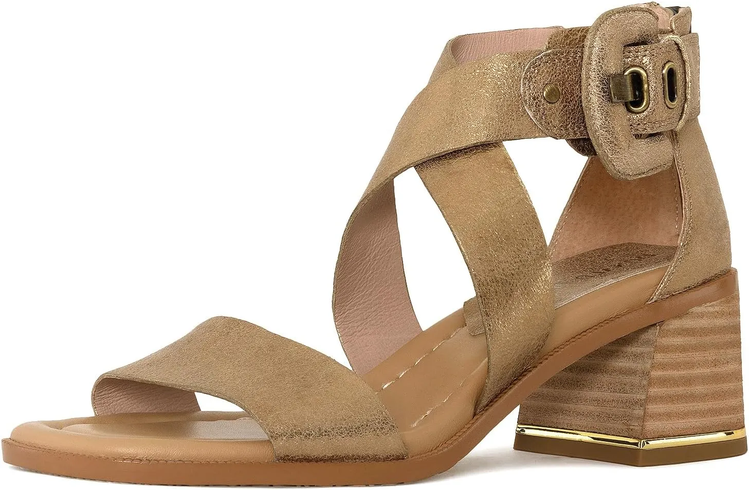 Donald Pliner Women's Helen Strap Sandals, 2,25" Block Heels Women's Summer Sandals, Open-Toe Sandals for All-Day Wear