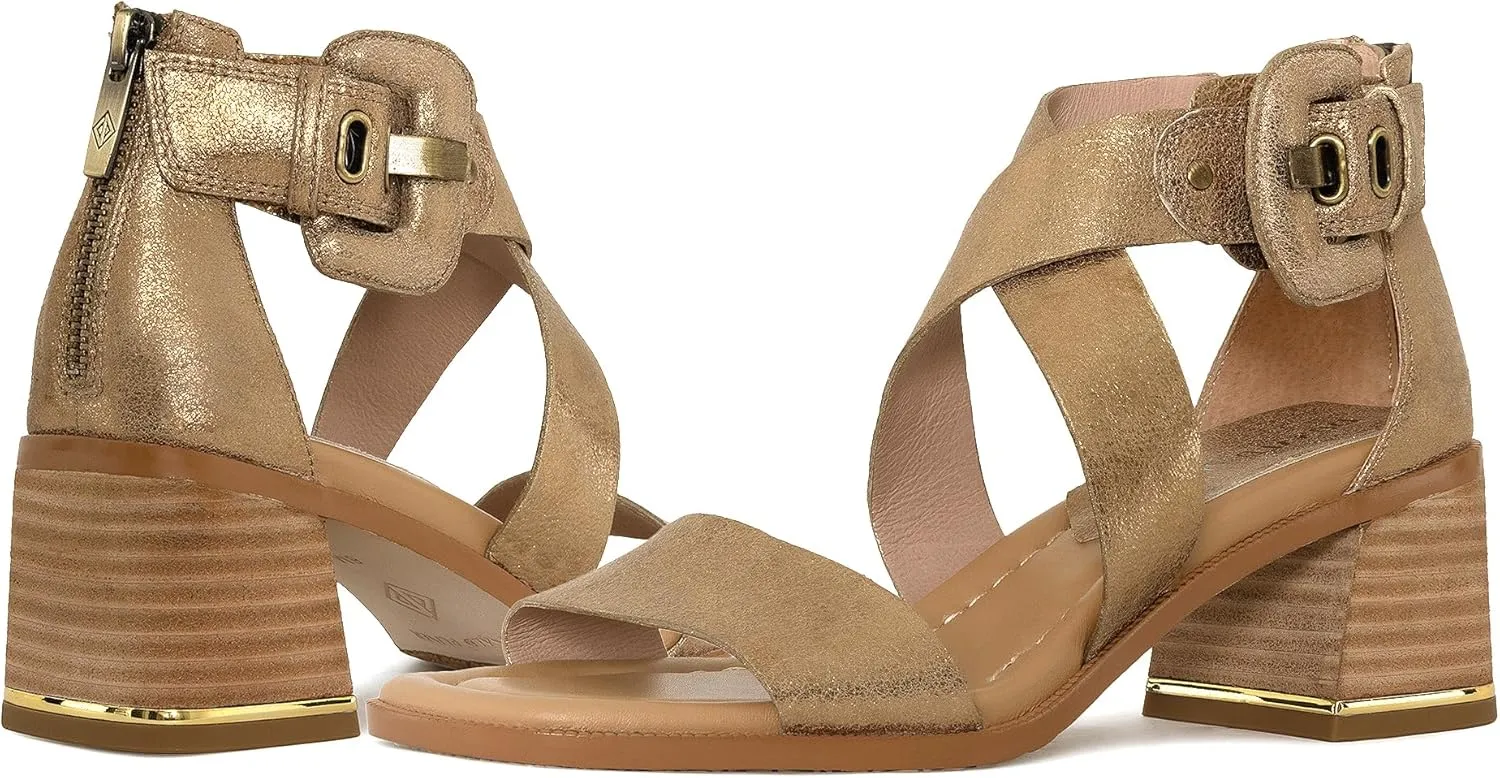 Donald Pliner Women's Helen Strap Sandals, 2,25" Block Heels Women's Summer Sandals, Open-Toe Sandals for All-Day Wear