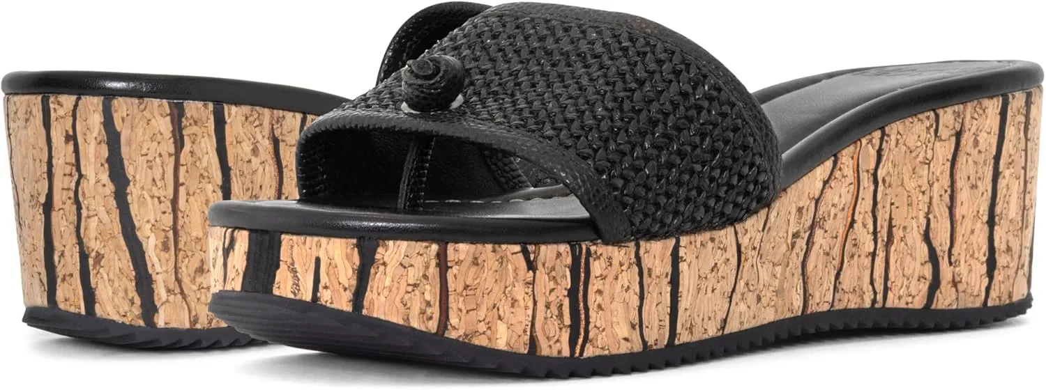 Donald Pliner Women’s SILLI Wedge Sandal – 2.5” Heel, Comfortable Sandals for Women, Heeled Summer Sandals, Open Toe Shoes for Women, Slip-On Sandals