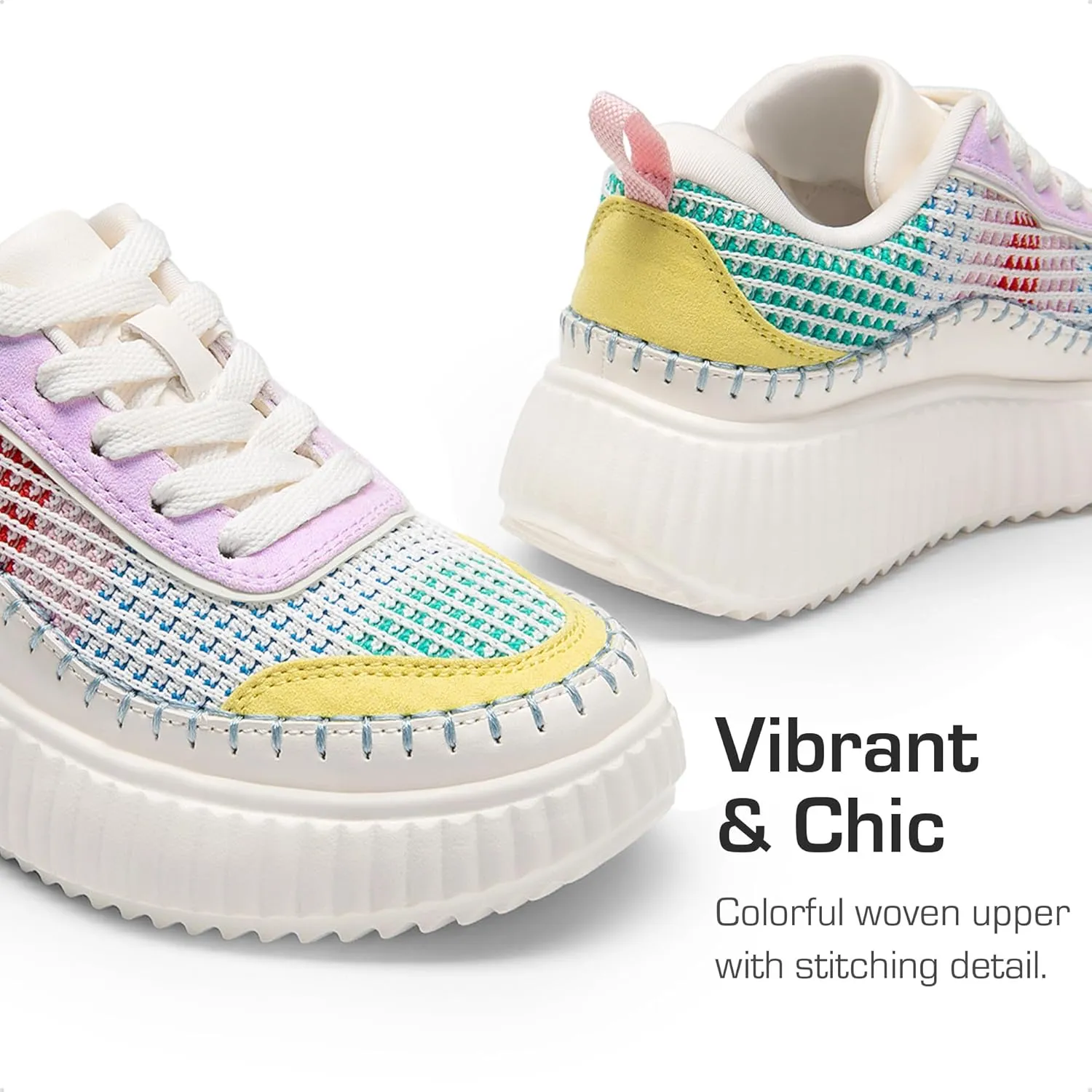 DREAM PAIRS Girls Fashion Sneakers Tennis Shoes Kids Platform Lightweight Lace Up Casual Walking Shoes