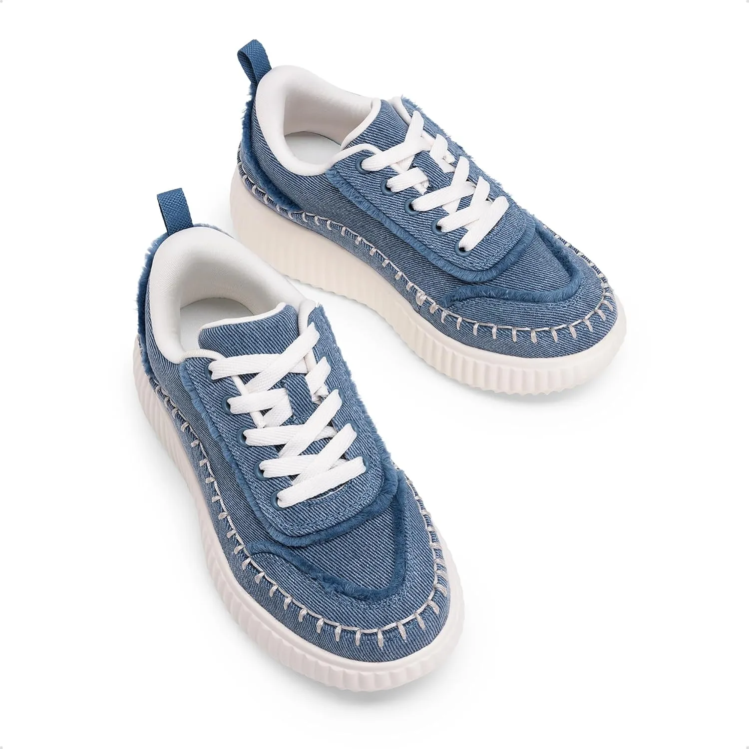 DREAM PAIRS Girls Fashion Sneakers Tennis Shoes Kids Platform Lightweight Lace Up Casual Walking Shoes