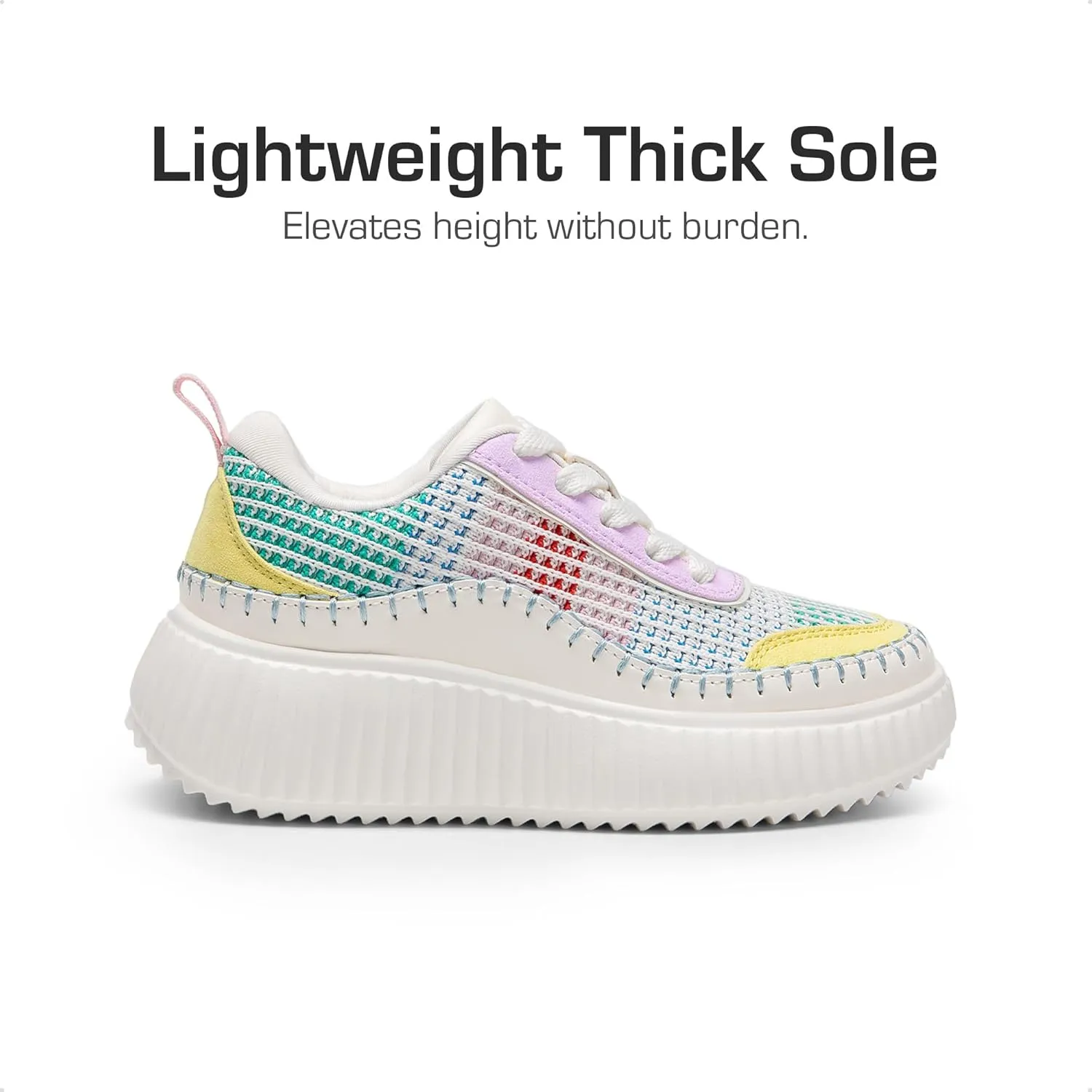 DREAM PAIRS Girls Fashion Sneakers Tennis Shoes Kids Platform Lightweight Lace Up Casual Walking Shoes
