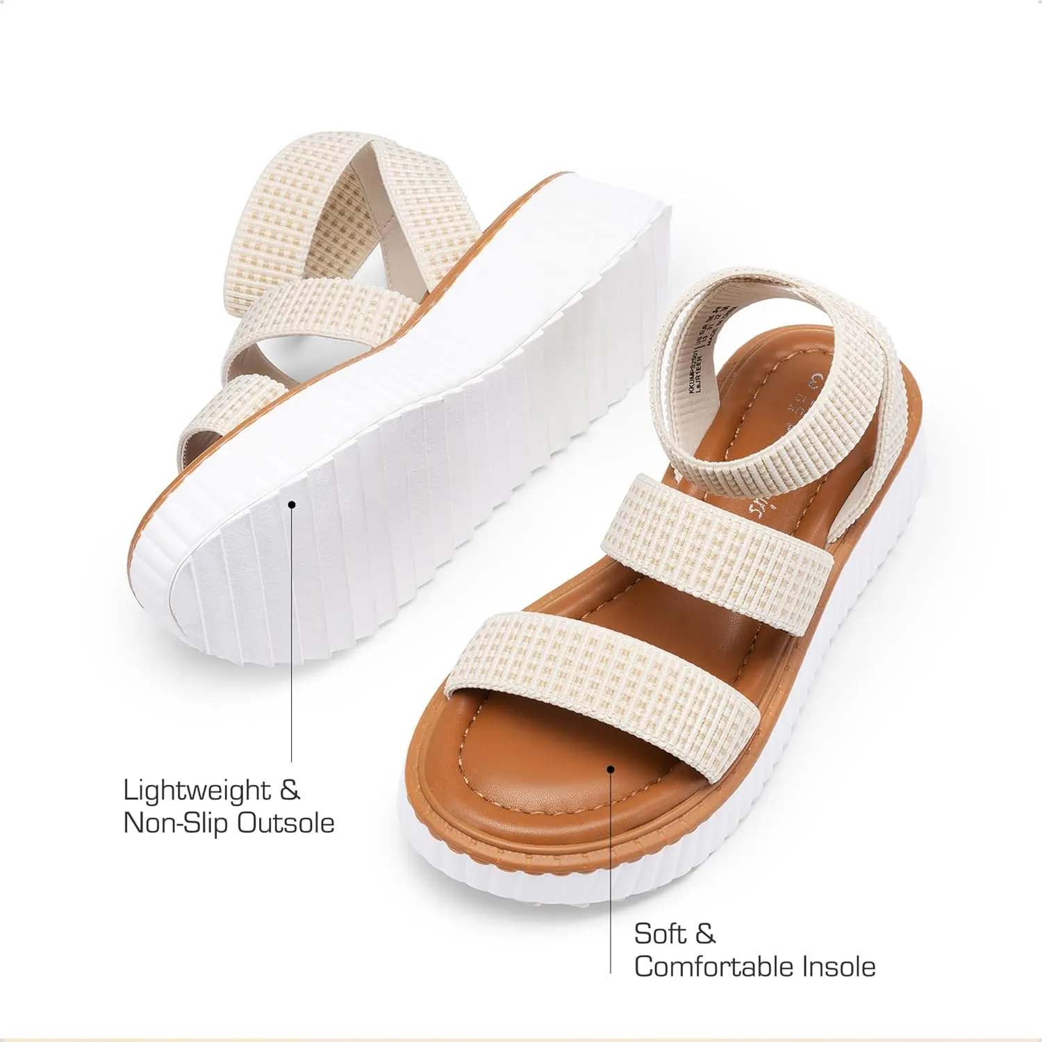 DREAM PAIRS Girls Flatform Wedge Open Toe Platform Summer Sandals with Buckle Ankle Strap for Little Kid/Big Kid