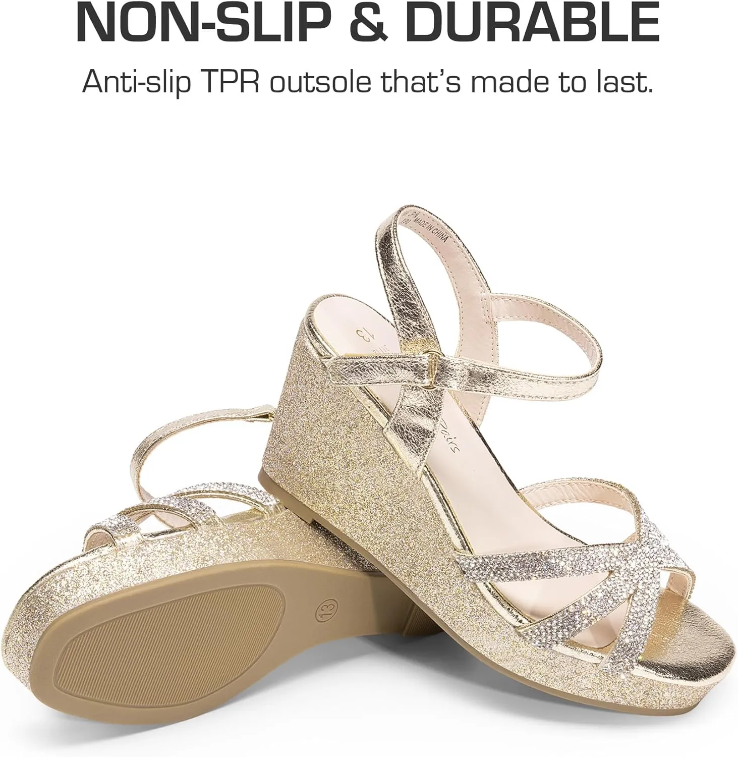 DREAM PAIRS Girls Wedge Sandals Flatform Open Toe Summer Platform Sandals Flower Wedding Party for Little Kid/Big Kid