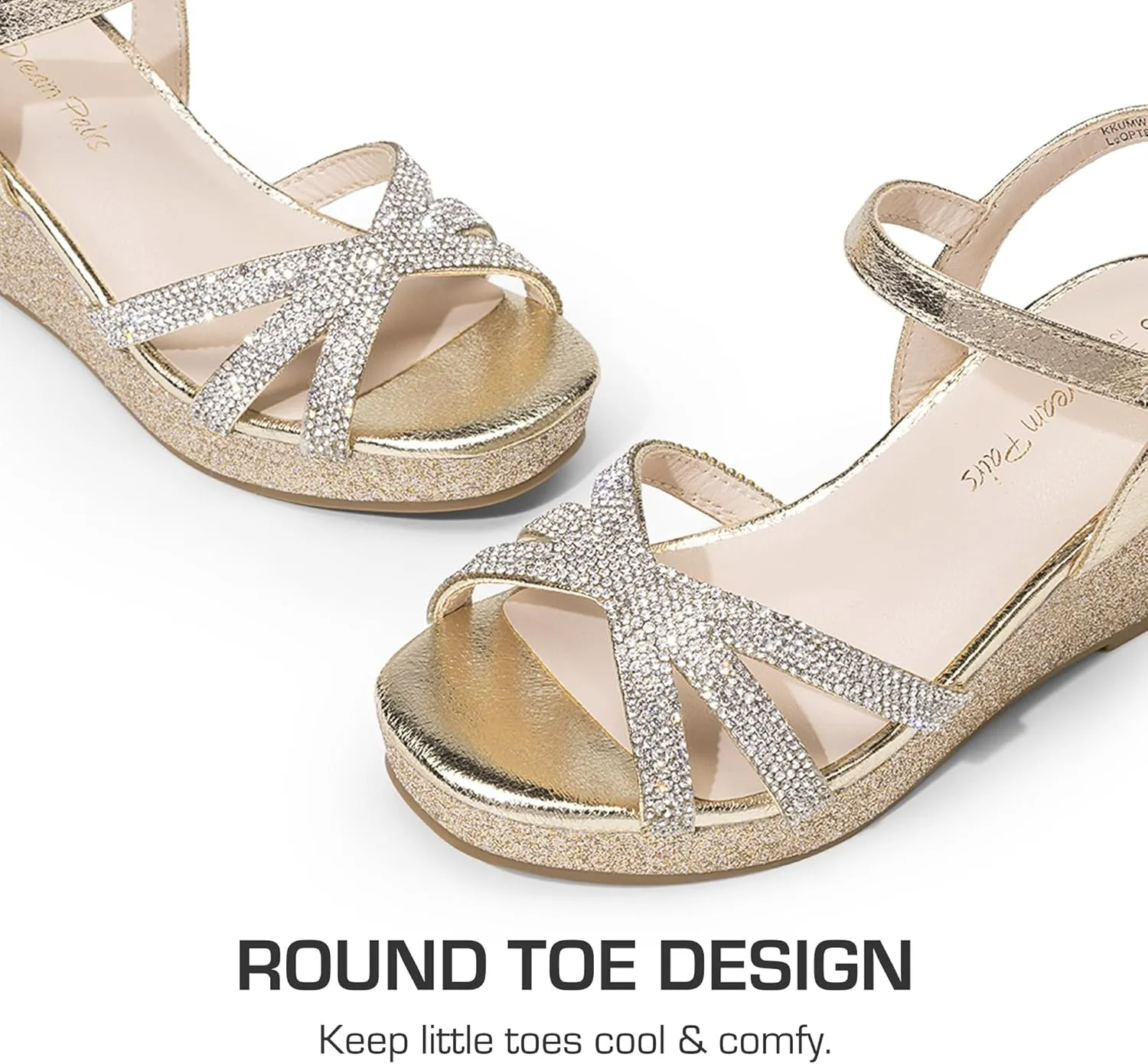 DREAM PAIRS Girls Wedge Sandals Flatform Open Toe Summer Platform Sandals Flower Wedding Party for Little Kid/Big Kid