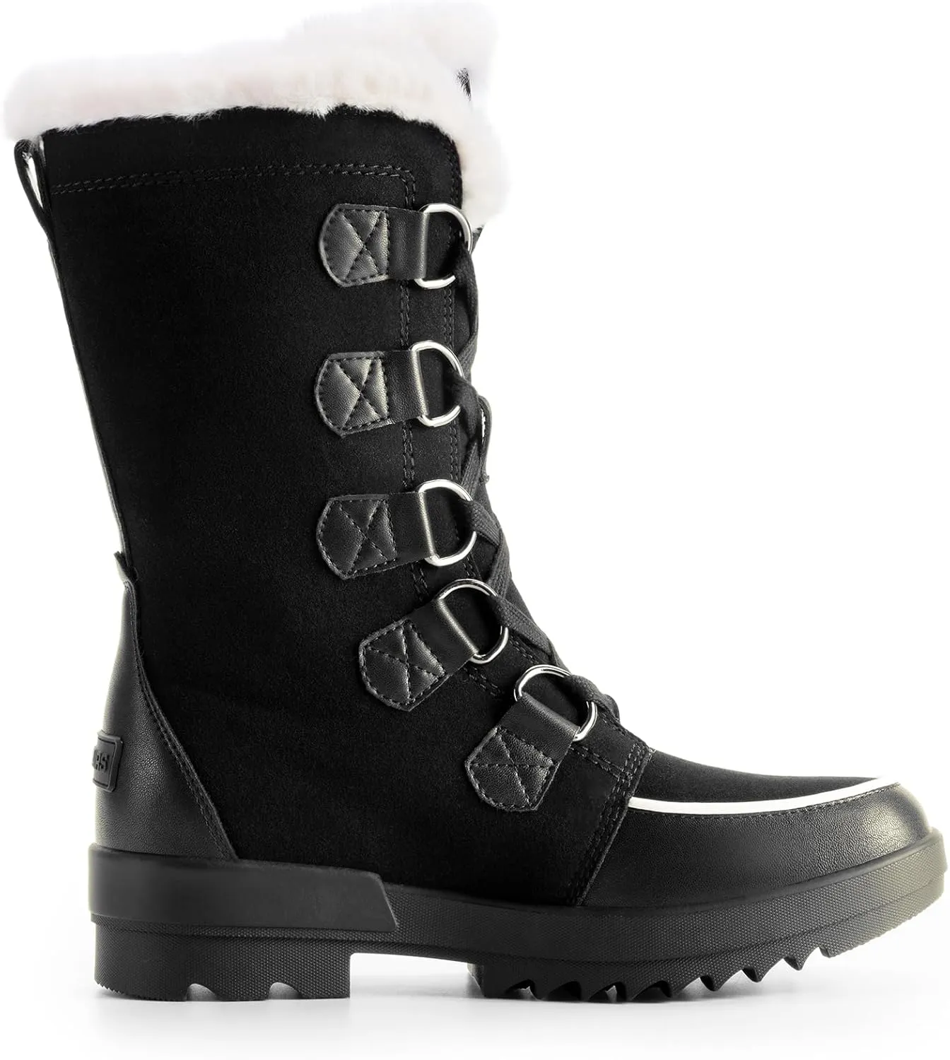 DREAM PAIRS Snow Winter Boots for Women Resistant Warm Mid-Calf Boots Faux Fur Lined Lace Up Anti-slip Outdoor Hiking Booties