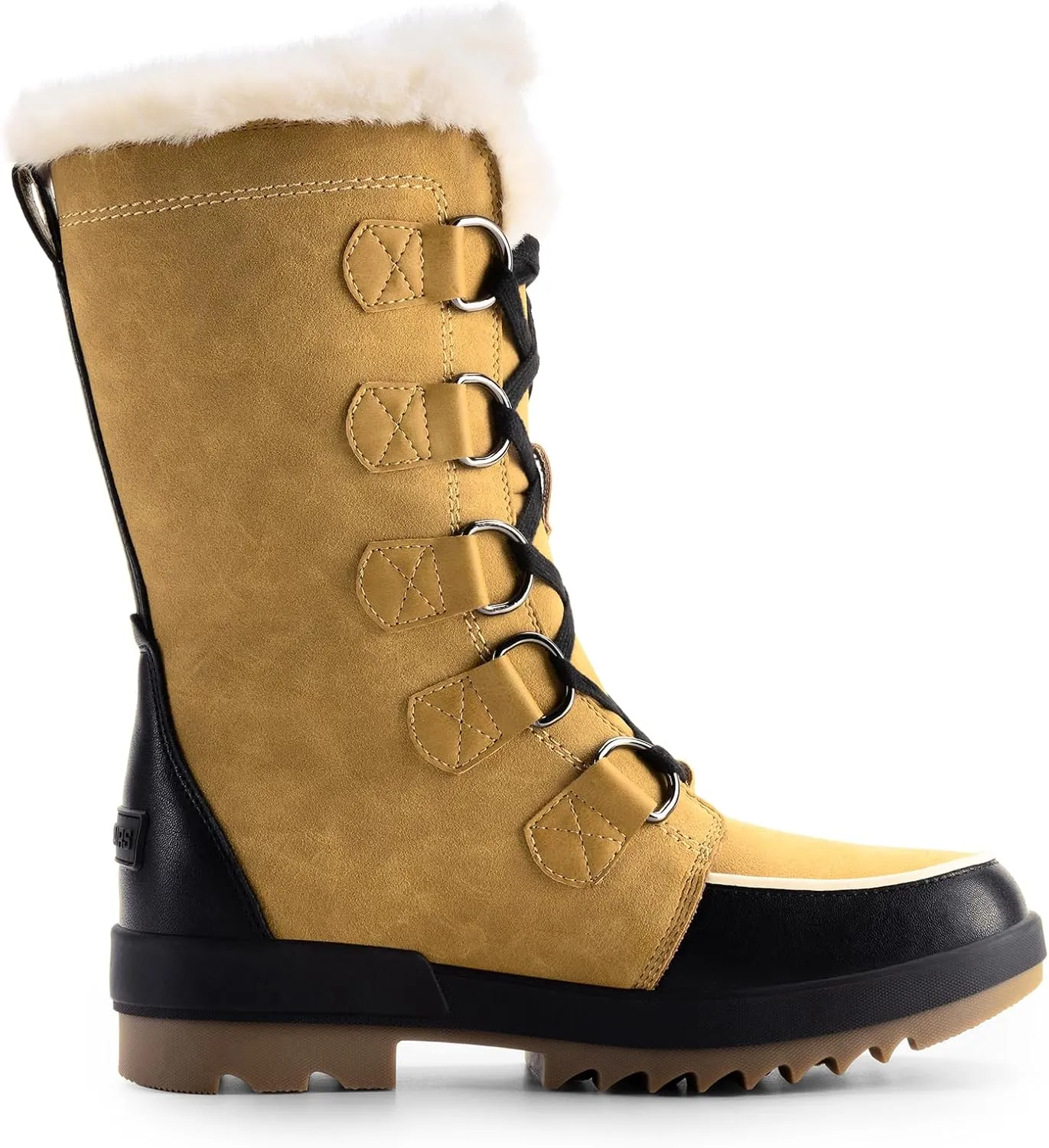 DREAM PAIRS Snow Winter Boots for Women Resistant Warm Mid-Calf Boots Faux Fur Lined Lace Up Anti-slip Outdoor Hiking Booties