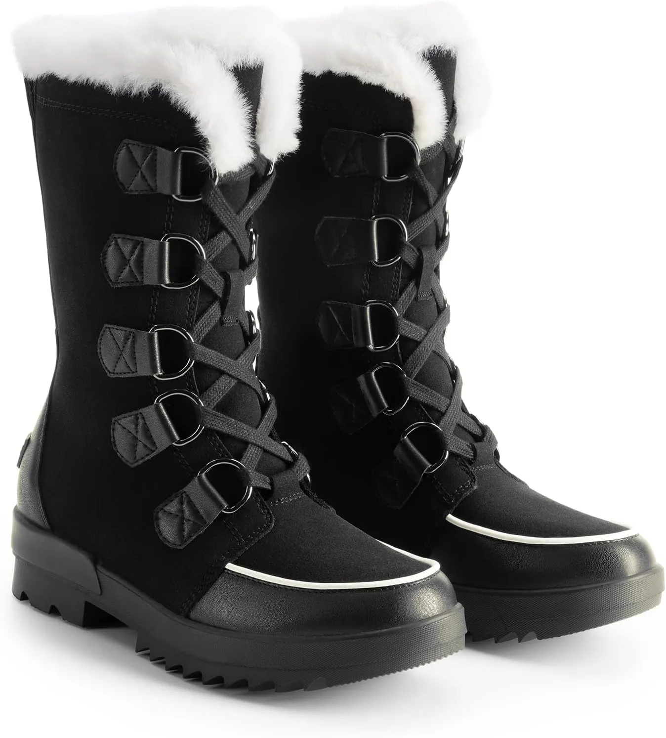 DREAM PAIRS Snow Winter Boots for Women Resistant Warm Mid-Calf Boots Faux Fur Lined Lace Up Anti-slip Outdoor Hiking Booties