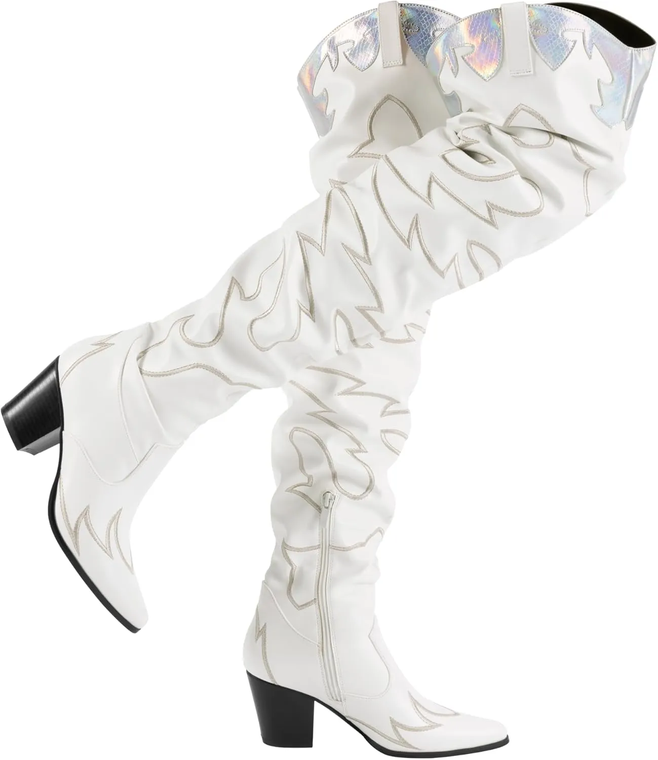 DREAM PAIRS Western Cowboy Boots Over The Knee Western Cowgirl Boots Women Thigh High Boots