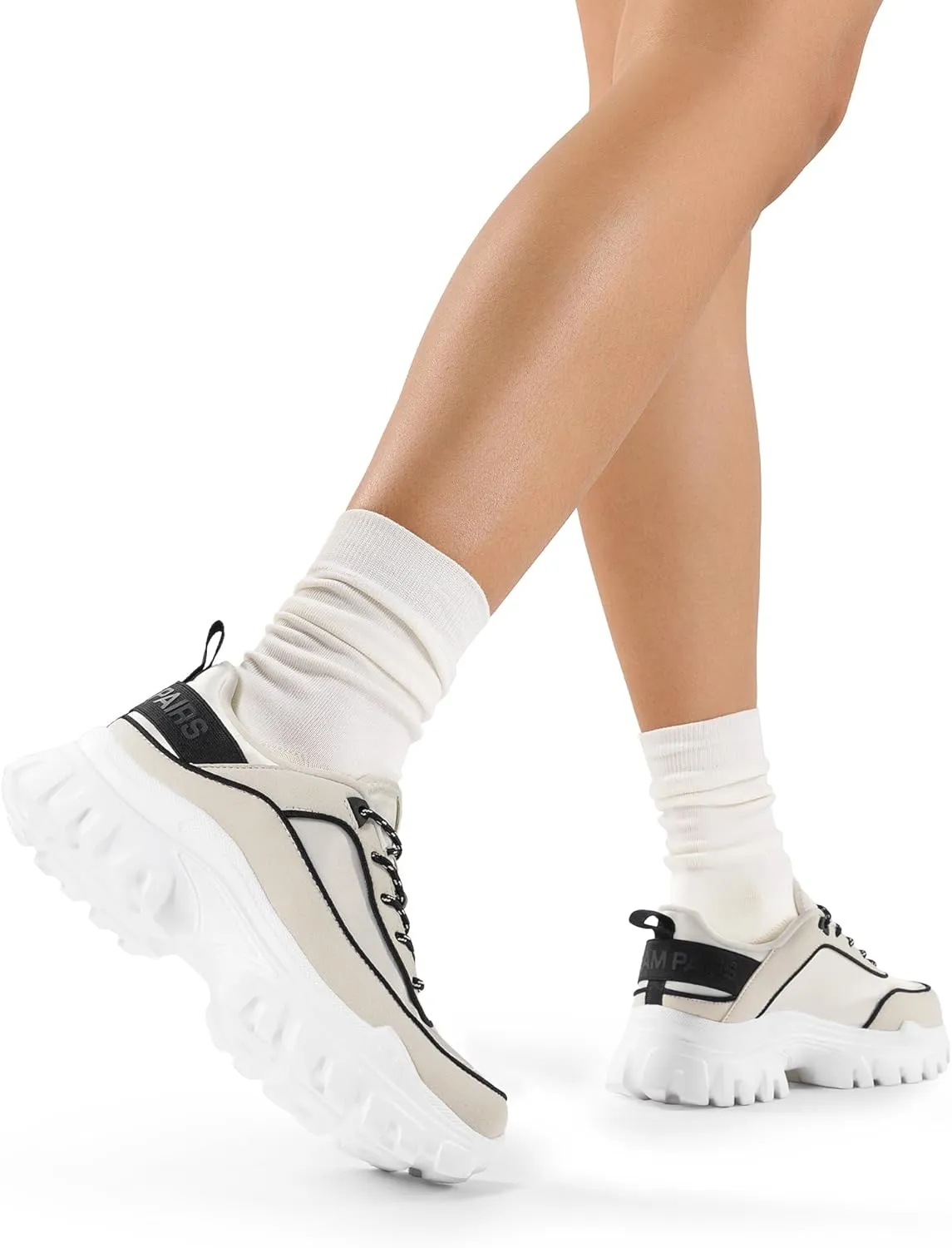 DREAM PAIRS Women Platform Chunky Fashion Sneakers Walking Lace-Up Comfortable Sport Stylish Lightweight Classic Casual Work Tennis Shoes