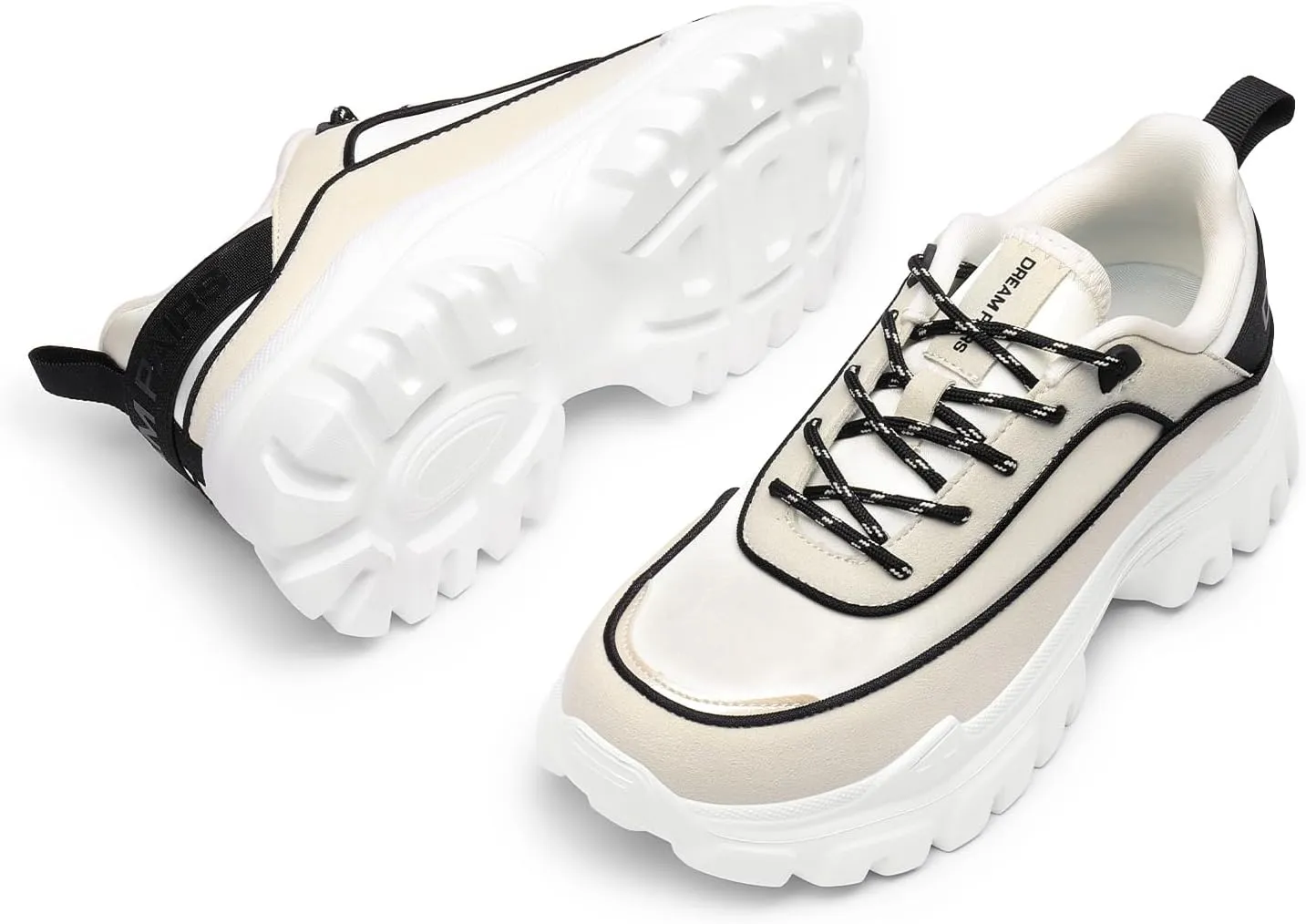 DREAM PAIRS Women Platform Chunky Fashion Sneakers Walking Lace-Up Comfortable Sport Stylish Lightweight Classic Casual Work Tennis Shoes