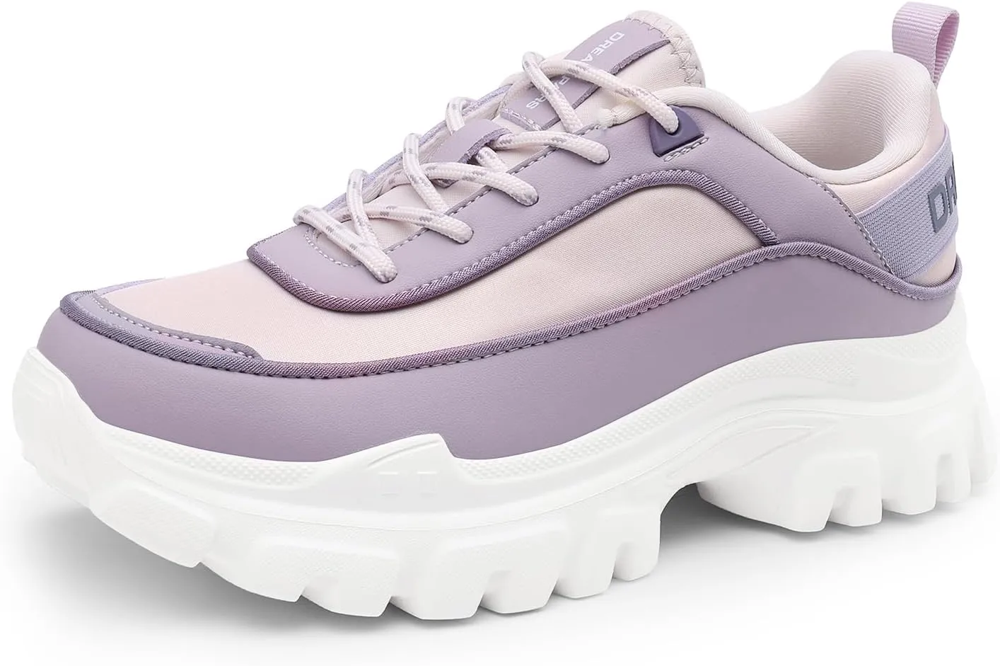 DREAM PAIRS Women Platform Chunky Fashion Sneakers Walking Lace-Up Comfortable Sport Stylish Lightweight Classic Casual Work Tennis Shoes