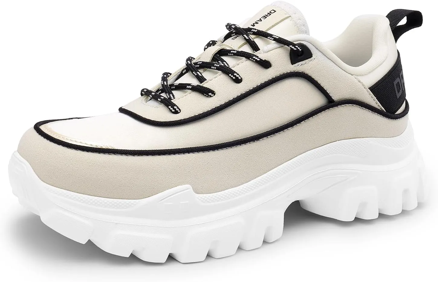DREAM PAIRS Women Platform Chunky Fashion Sneakers Walking Lace-Up Comfortable Sport Stylish Lightweight Classic Casual Work Tennis Shoes