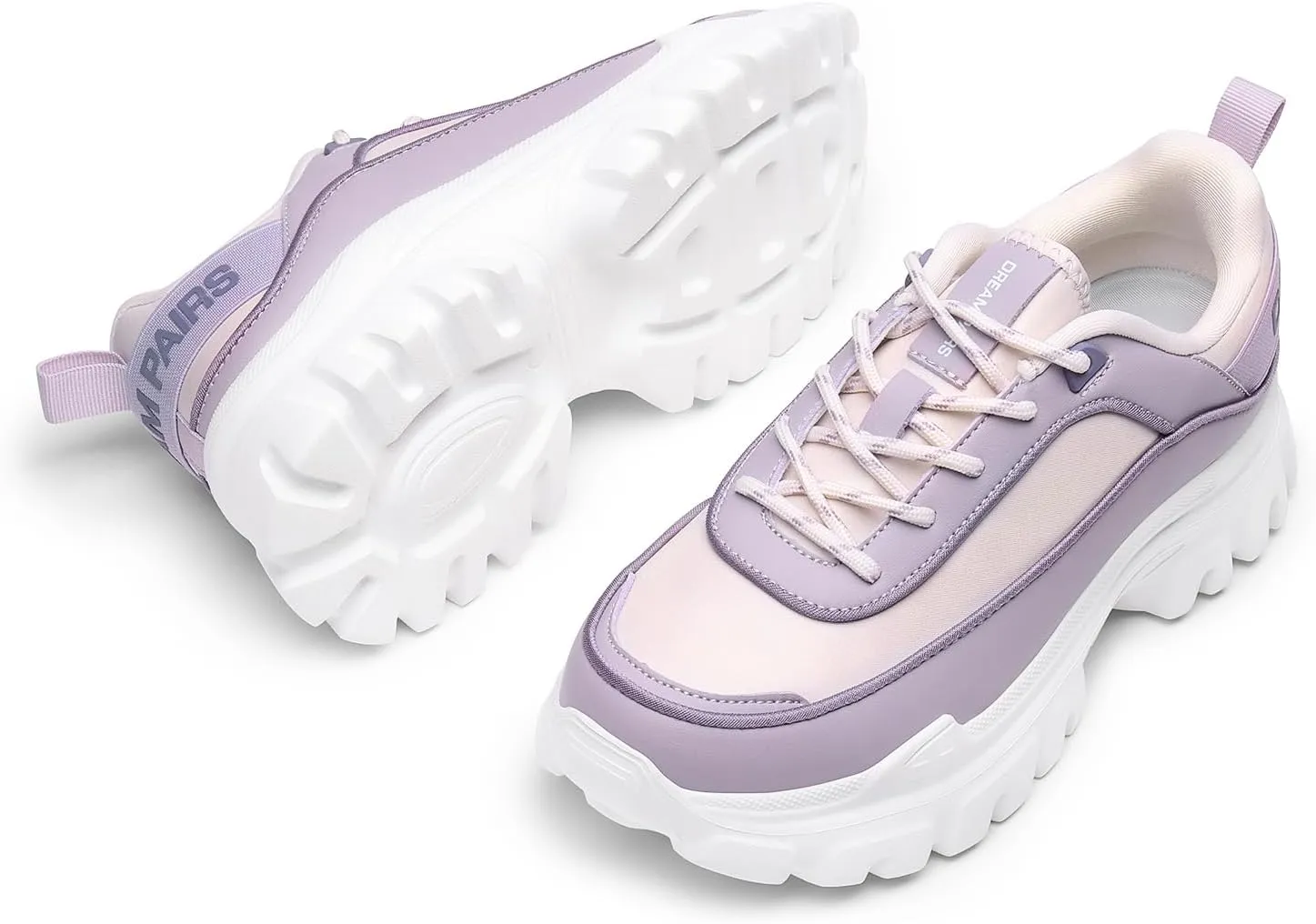 DREAM PAIRS Women Platform Chunky Fashion Sneakers Walking Lace-Up Comfortable Sport Stylish Lightweight Classic Casual Work Tennis Shoes