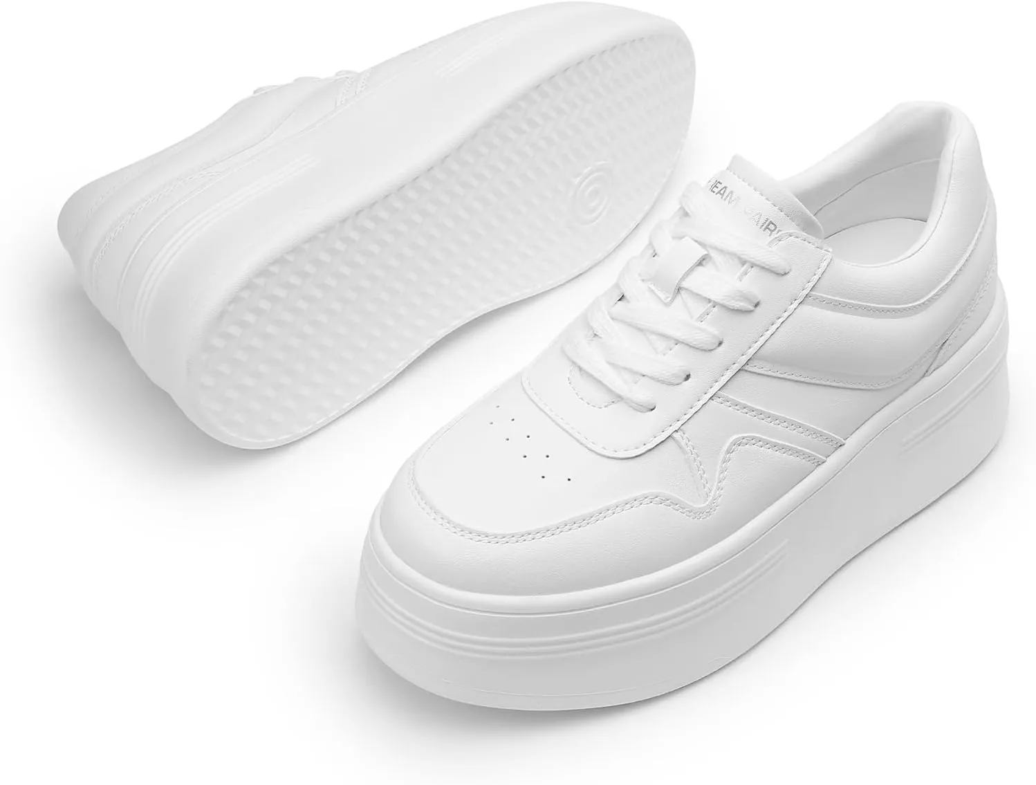 DREAM PAIRS Women Platform High Heel Fashion Sneakers Walking Lace Up Lightweight Stylish Classic Casual Sneaker.