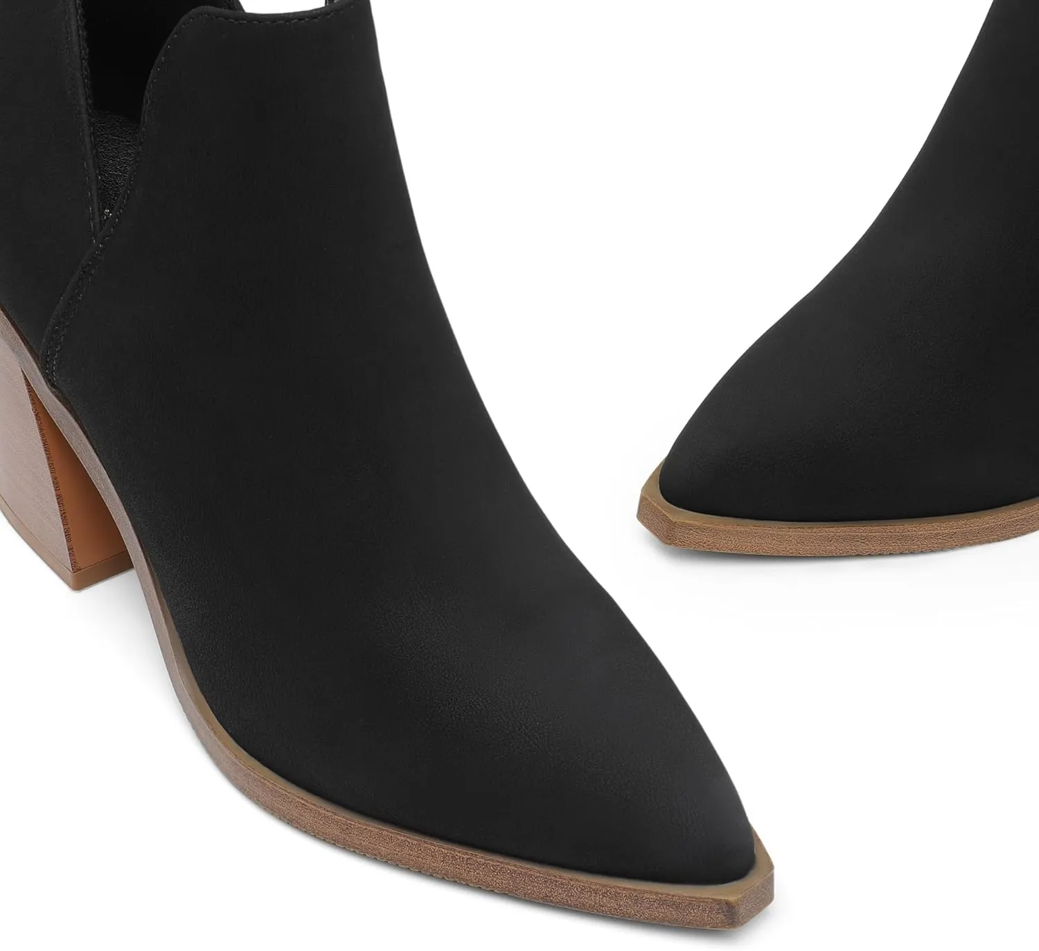 DREAM PAIRS Women's Ankle Boots Chunky Heel Pointed Toe Short Booties Shoes