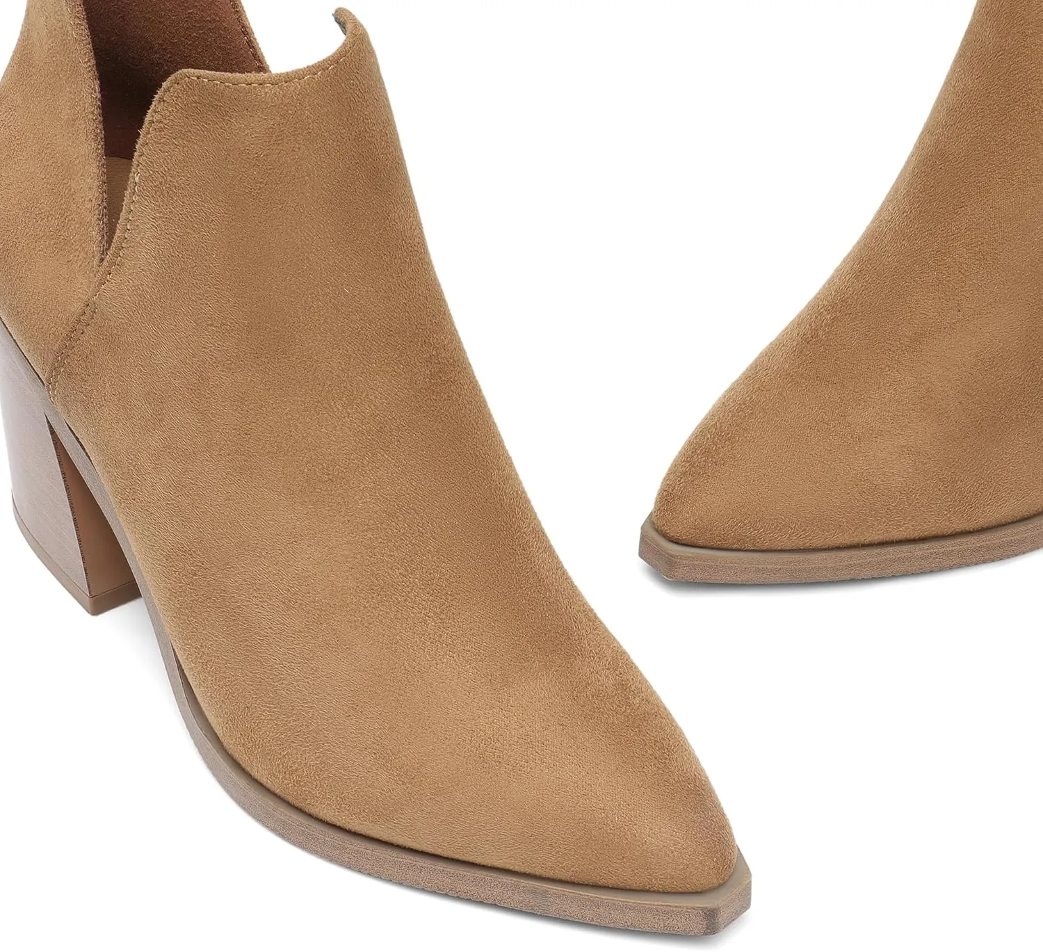 DREAM PAIRS Women's Ankle Boots Chunky Heel Pointed Toe Short Booties Shoes