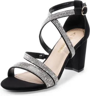 DREAM PAIRS Women’s Ankle Strap Dress Pump Low Chunky Heel Sandals