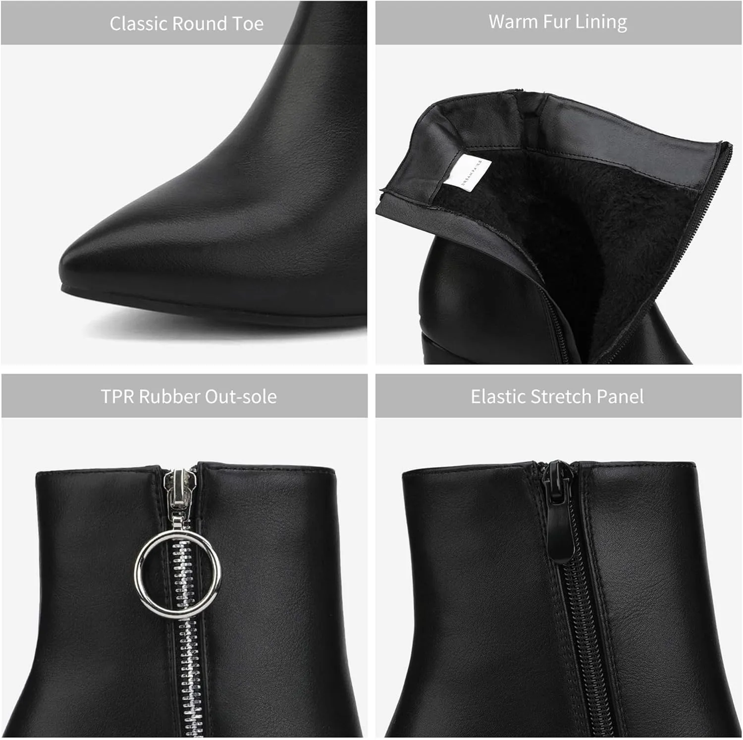 DREAM PAIRS Women's Chunky Heel Ankle Booties Pointed Toe Short Boots