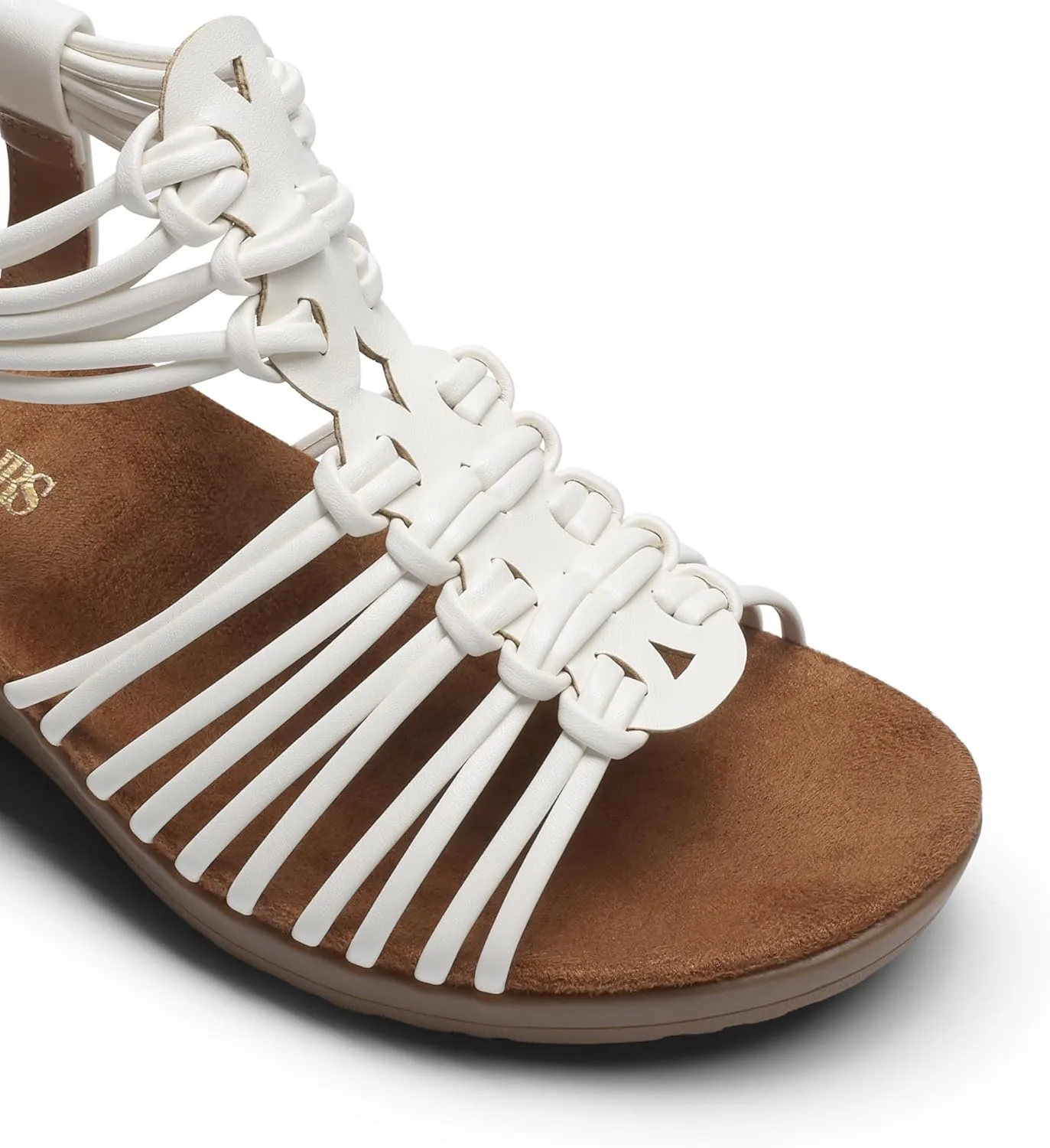 DREAM PAIRS Women's Comfortable Strappy Low Heel Open Toe Slip-On Wedge Sandals Arch Support for Summer Dressy Shoes