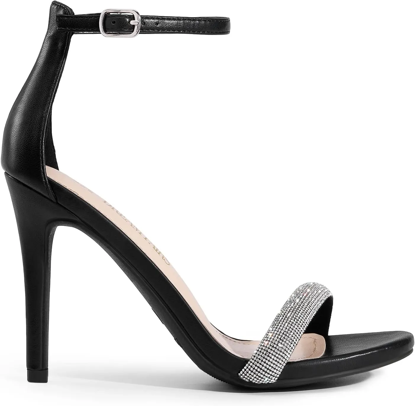 DREAM PAIRS Women's High Heels Flower Ankle Strap Stilettos Round Open Toe Dressy Sexy Sandals