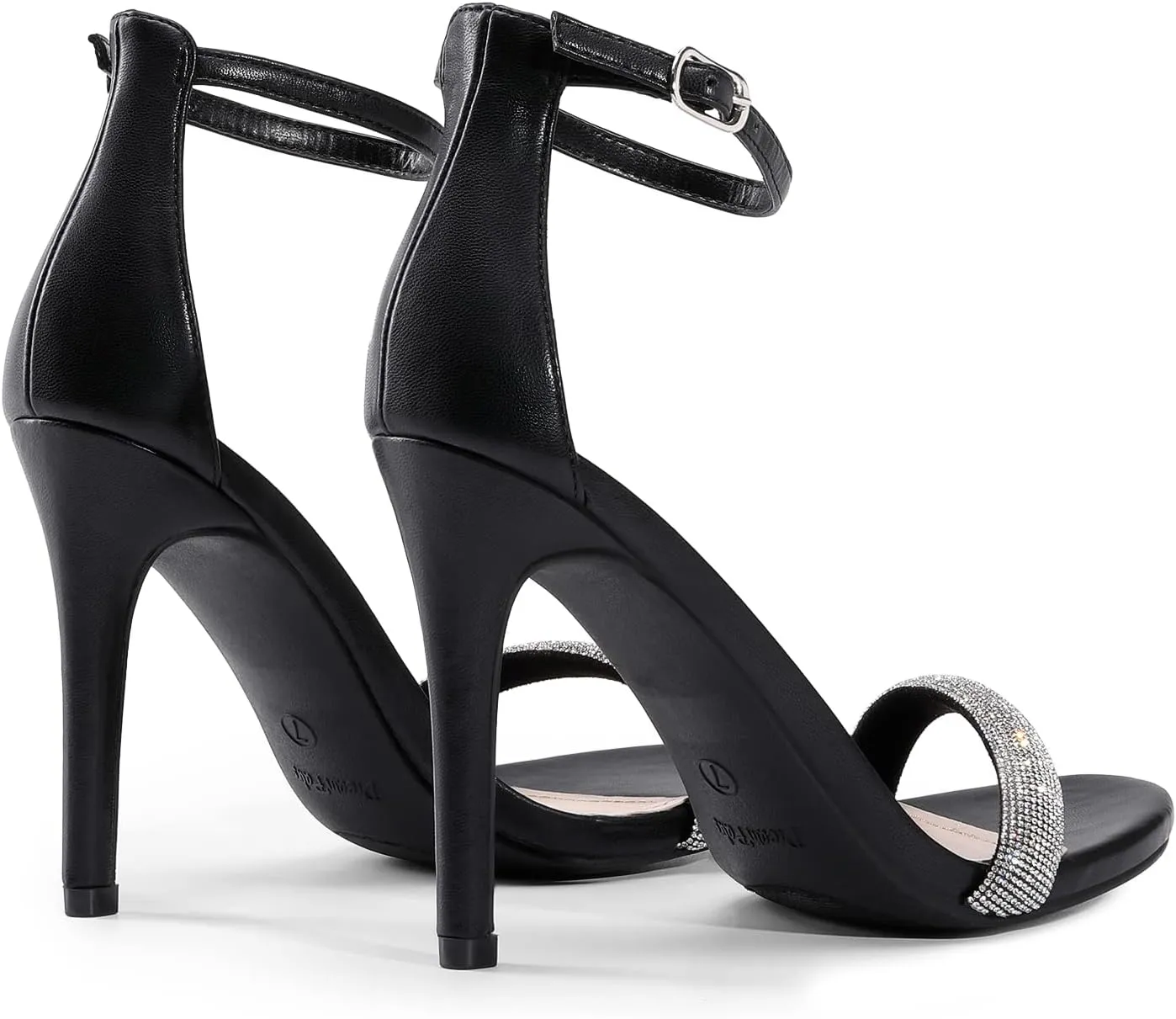 DREAM PAIRS Women's High Heels Flower Ankle Strap Stilettos Round Open Toe Dressy Sexy Sandals