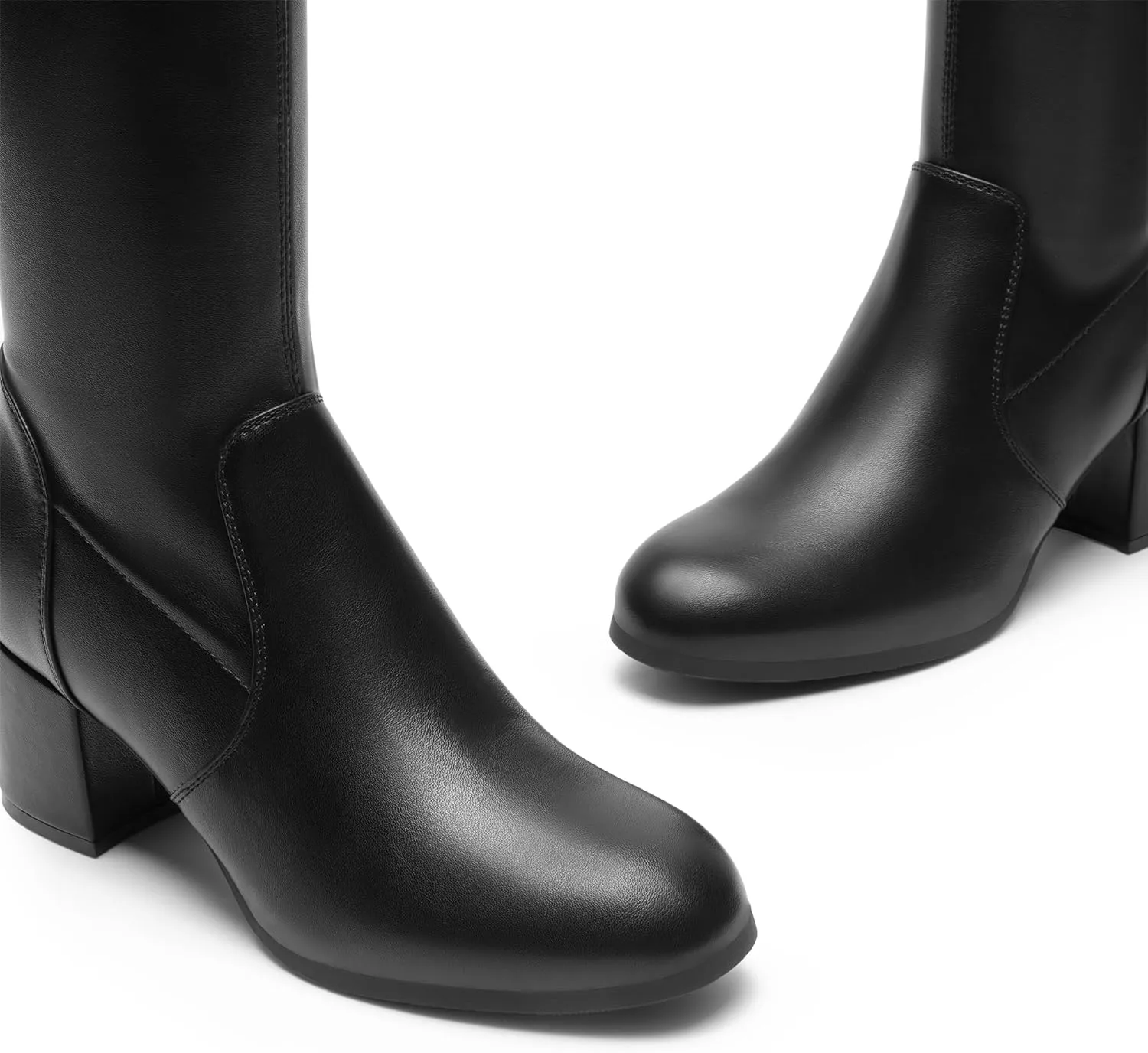 DREAM PAIRS Women's Laurence Over The Knee Thigh High Chunky Heel Boots Long Stretch Sexy Fall Boots