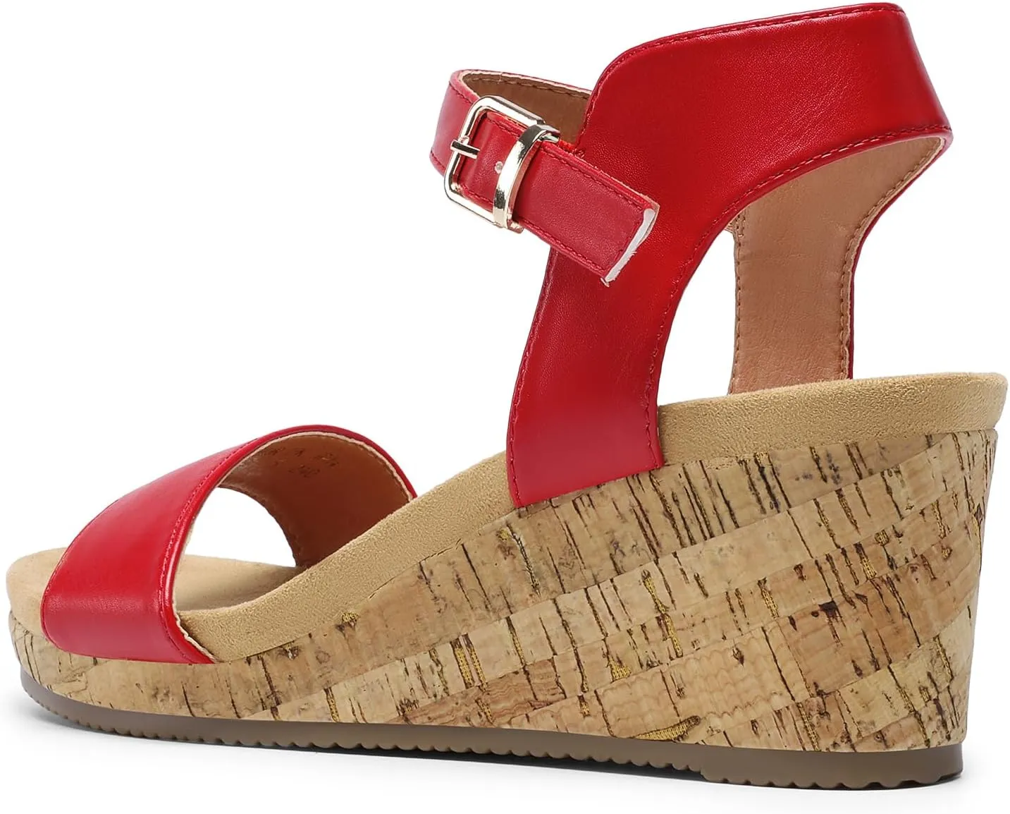 DREAM PAIRS Women's Open Toe Buckle Ankle Strap Platform Wedge Sandals