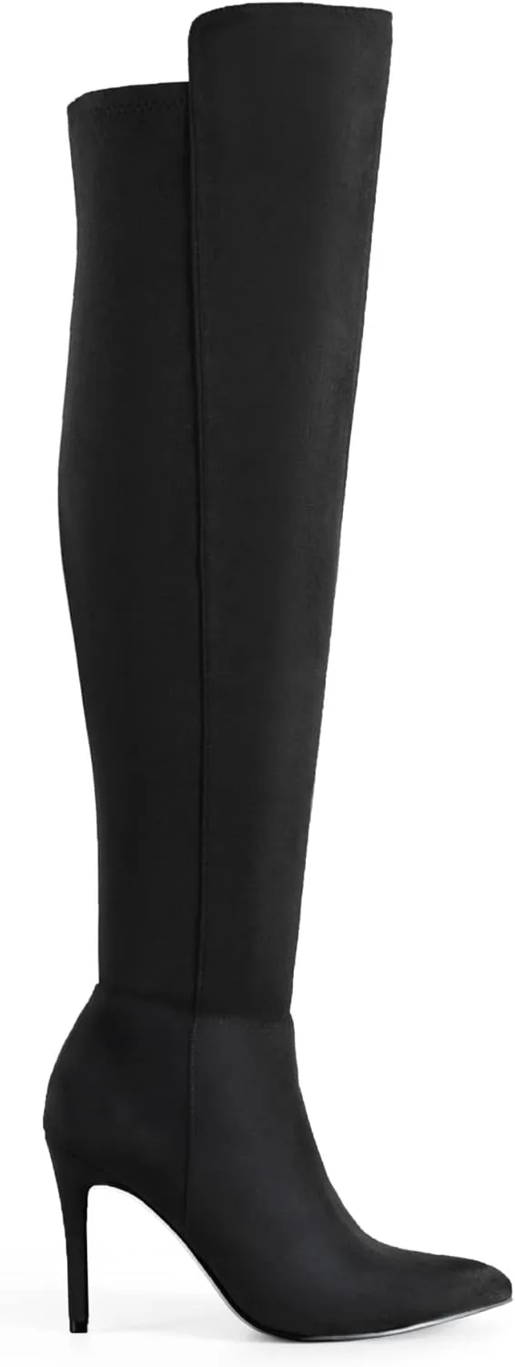 DREAM PAIRS Women's Over The Knee Thigh High Boots Long Stretch Pointed Toe Stiletto High Heels Fall Sexy Boots
