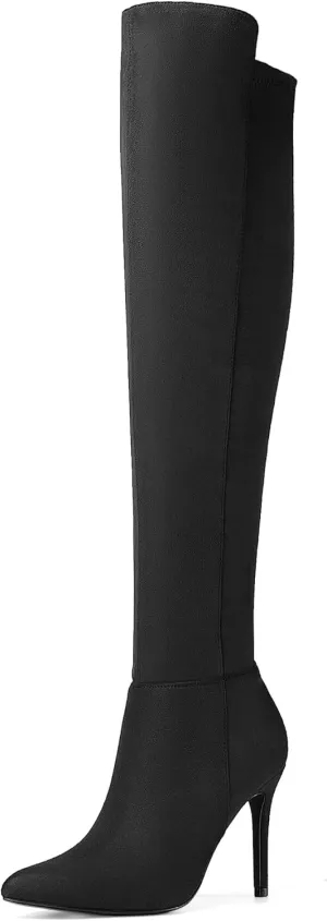 DREAM PAIRS Women's Over The Knee Thigh High Boots Long Stretch Pointed Toe Stiletto High Heels Fall Sexy Boots