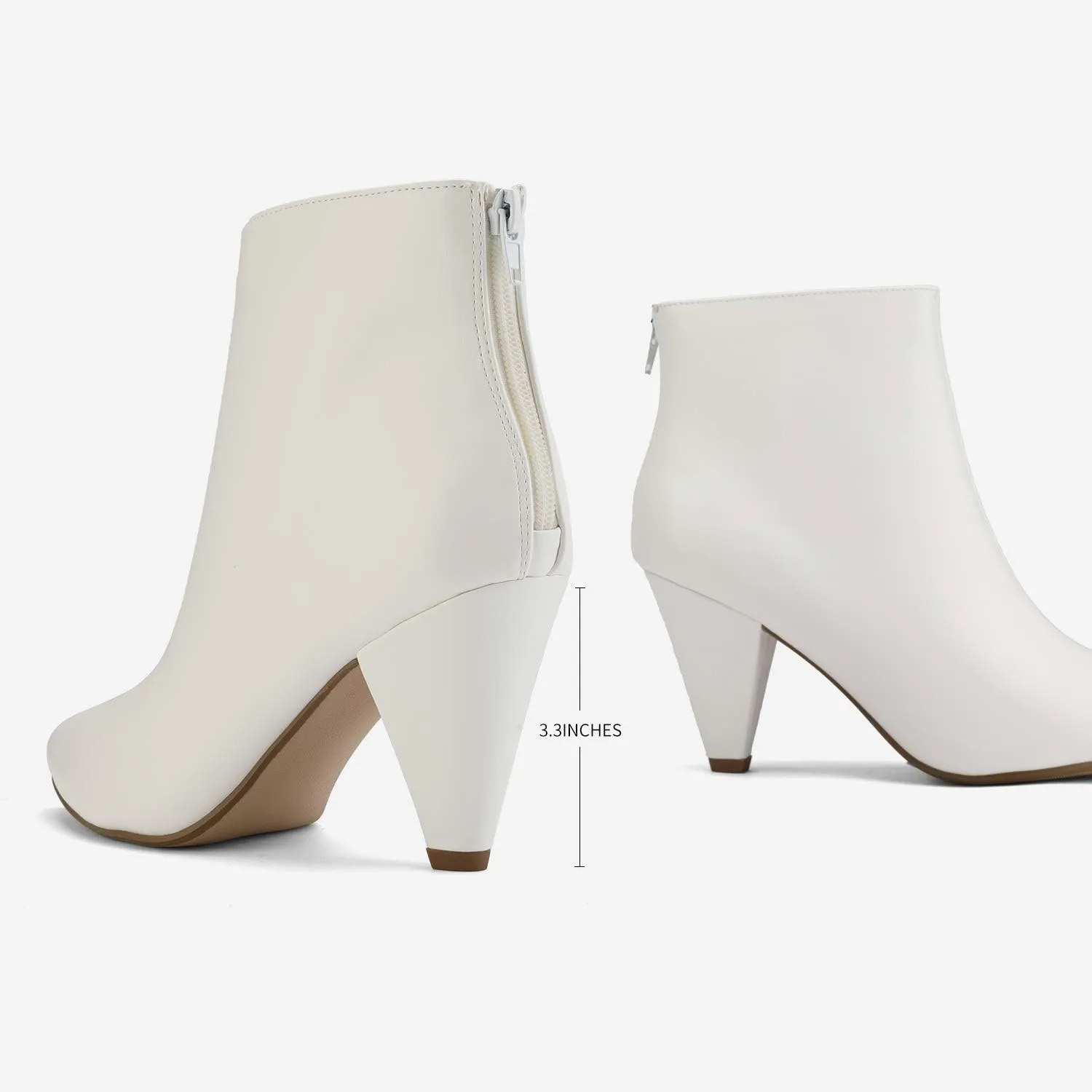 DREAM PAIRS Women's Pointed Toe Ankle Boots High Heel Booties Fashion Zipper Dress Boots
