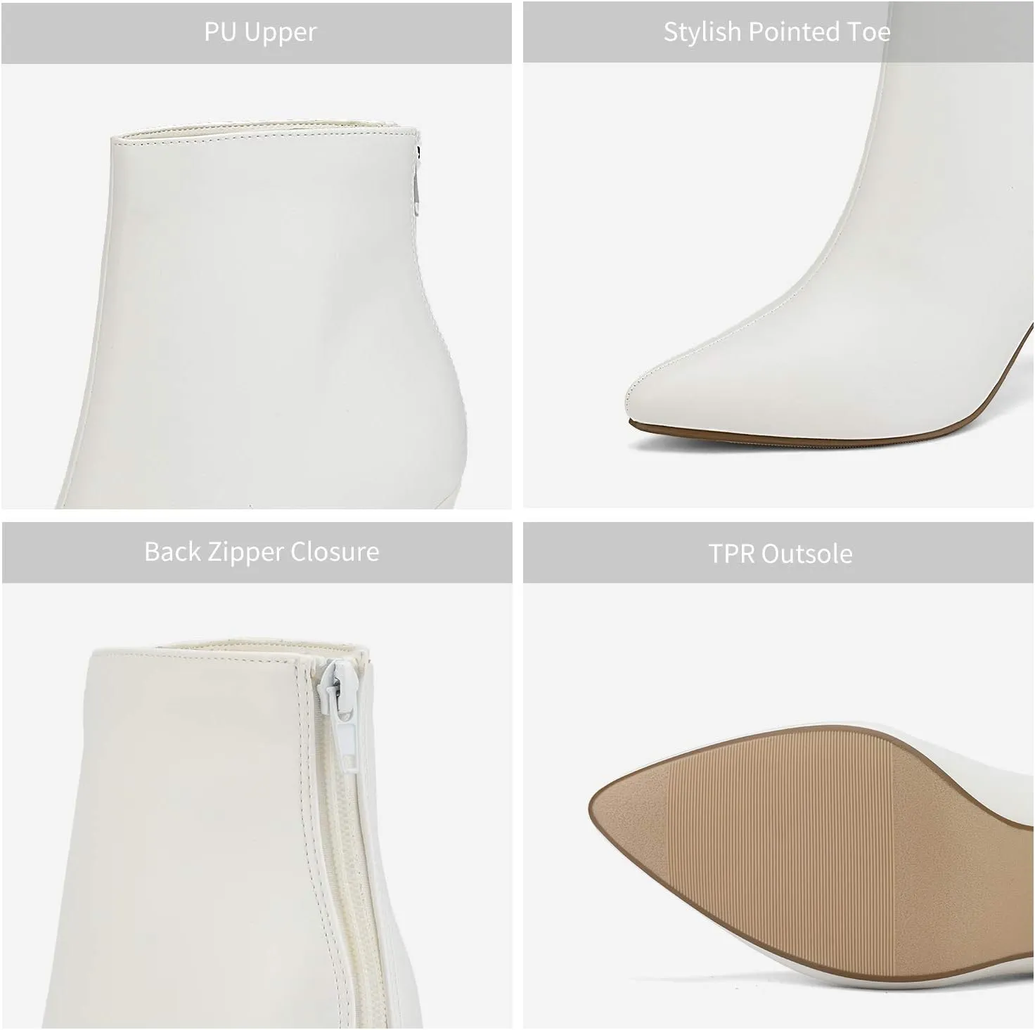 DREAM PAIRS Women's Pointed Toe Ankle Boots High Heel Booties Fashion Zipper Dress Boots