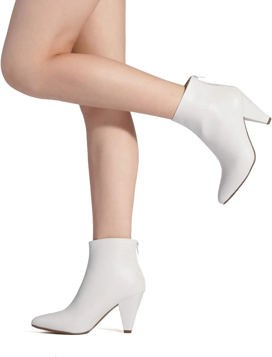DREAM PAIRS Women's Pointed Toe Ankle Boots High Heel Booties Fashion Zipper Dress Boots