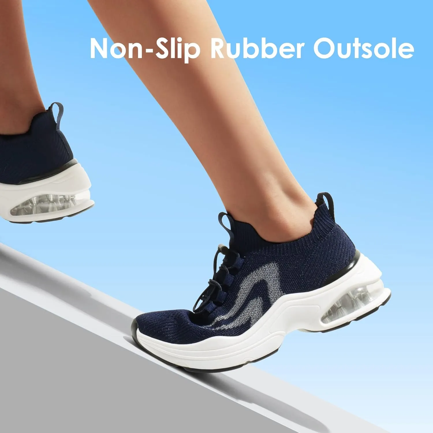 DREAM PAIRS Women's Slip On Walking Sneakers, Air Cushion Tennis Shoes, Slip Resistant Athletic Footwear for Nurse, Casual, Gym Workout